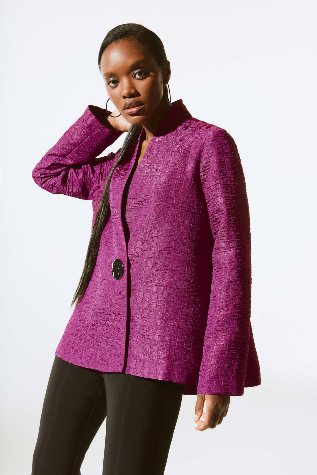 Joseph Ribkoff Empress Textured Jacquard Trapeze Jacket Style 243788