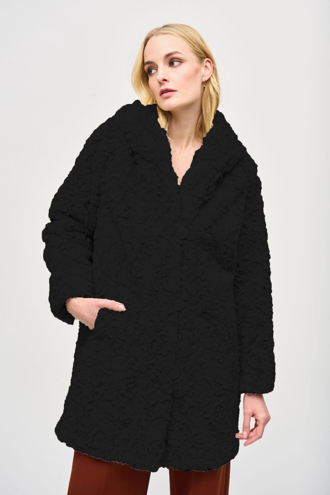 Joseph Ribkoff Reversible Faux Fur Coat Style 243903