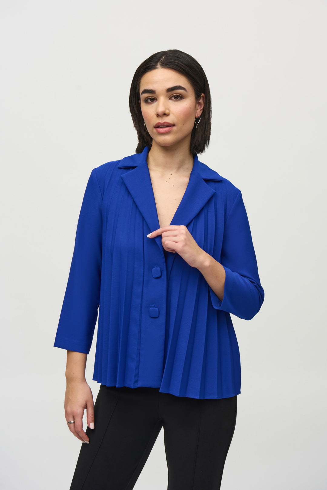 Joseph Ribkoff Royal Sapphire Pleated Trapeze Jacket Style 244011