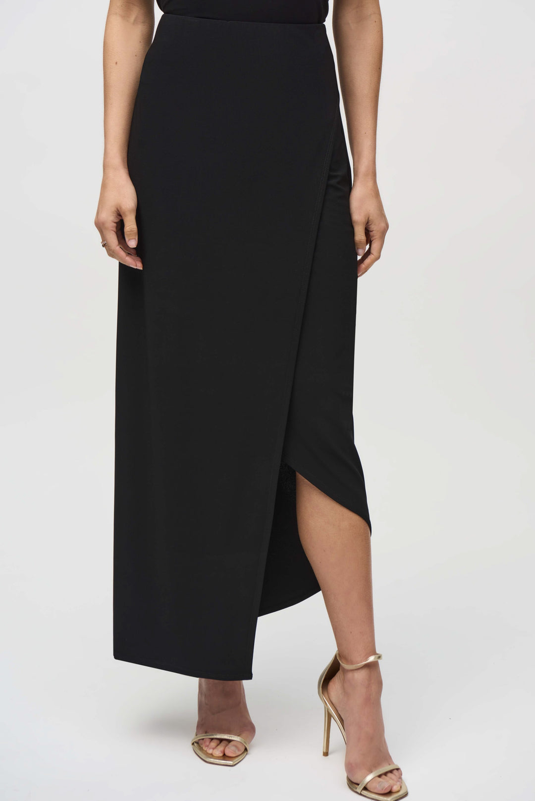 Joseph Ribkoff Black Asymmetrical Pull-on Skirt Style 244091