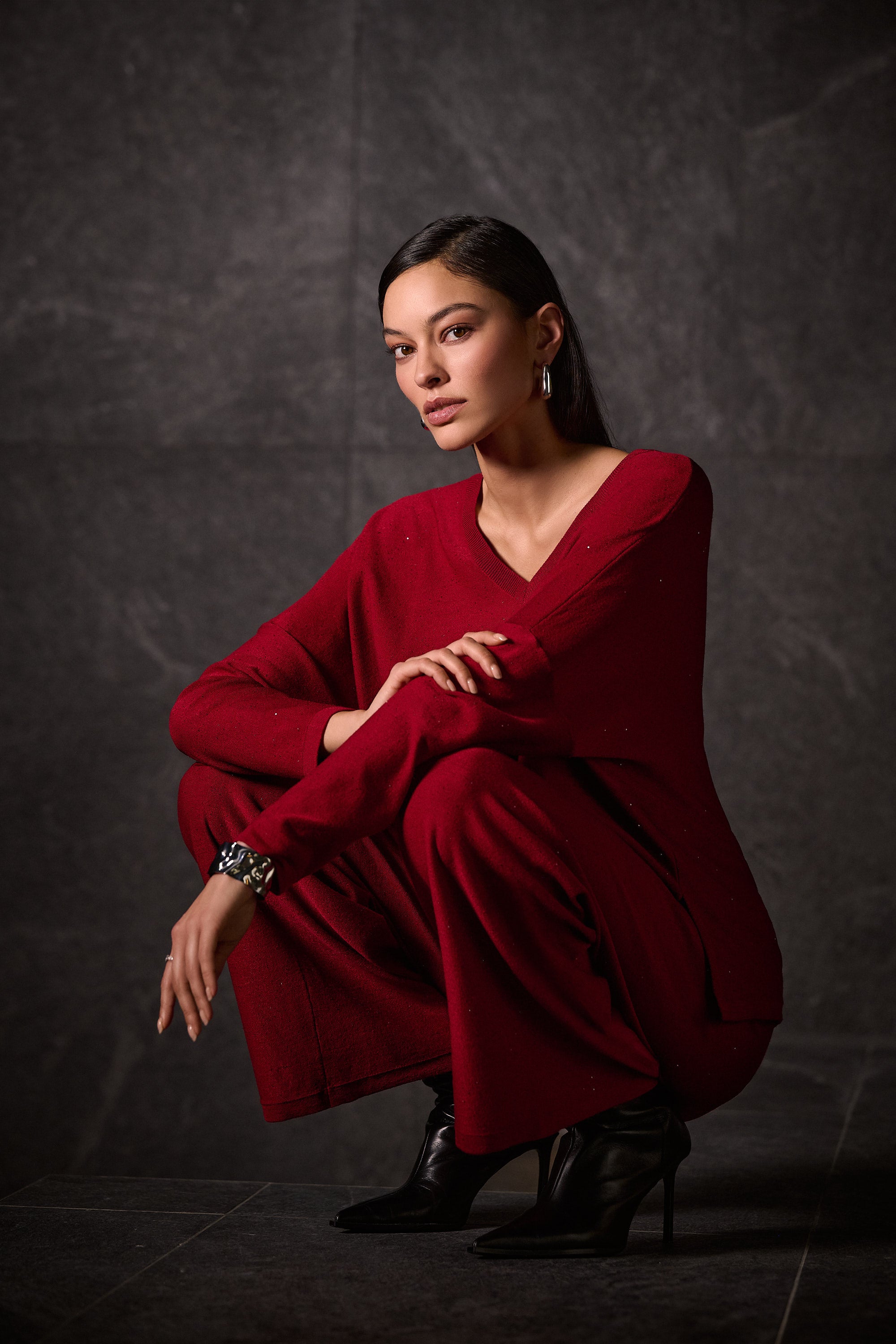 Joseph Ribkoff Sequined Sweater Knit Boxy Top Style 244921 – DECABANA