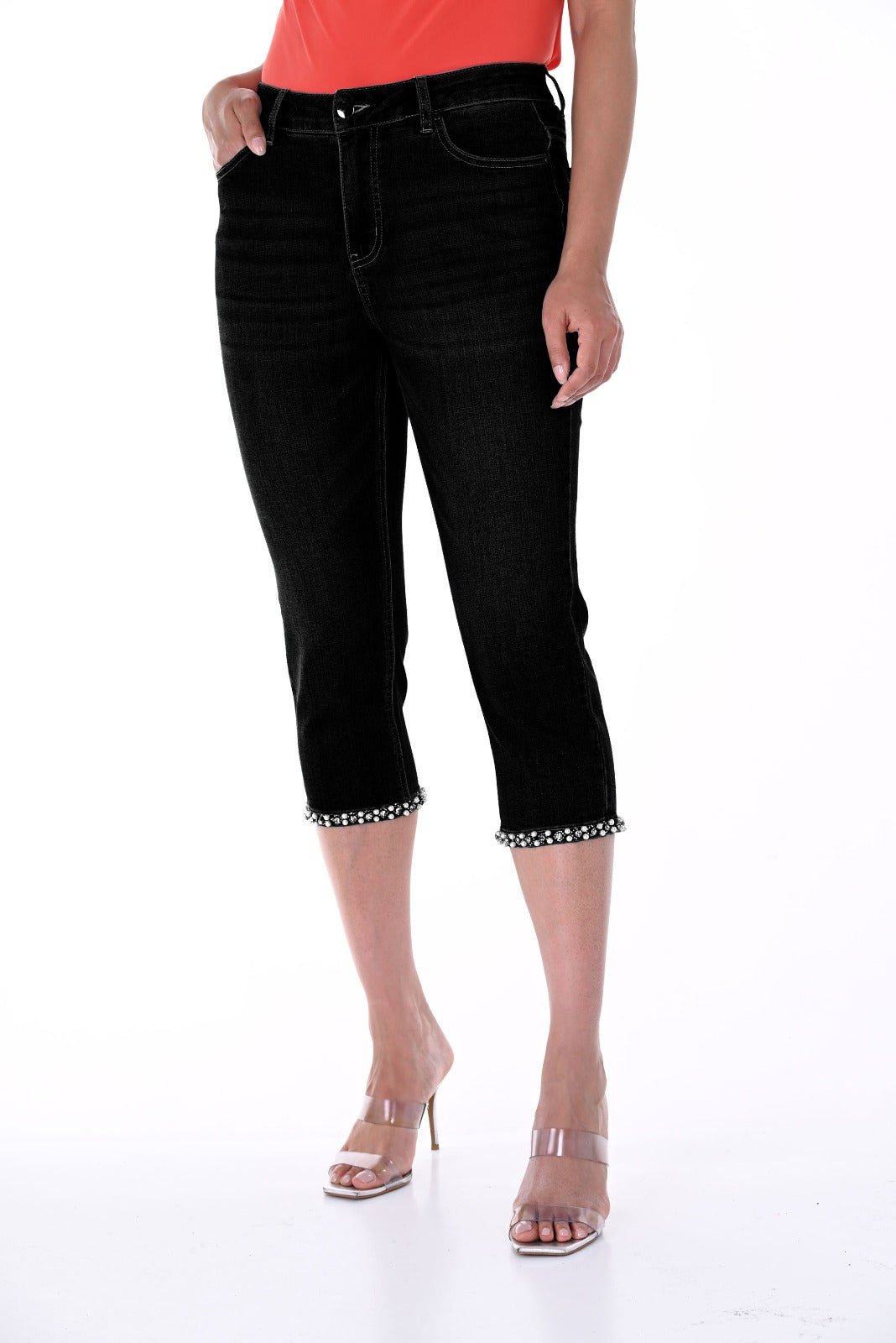 Frank Lyman Black Denim Pants Style 246271U