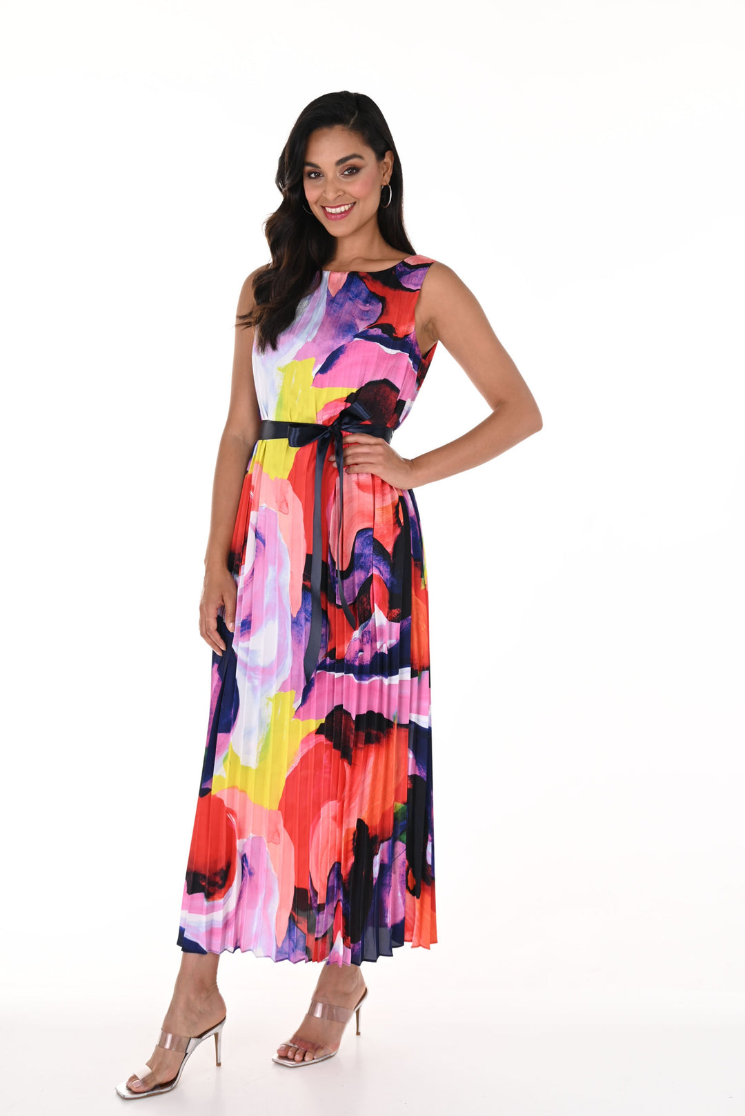 Frank Lyman Red/Multi Abstract Print Sleeveless Dress Style 246448