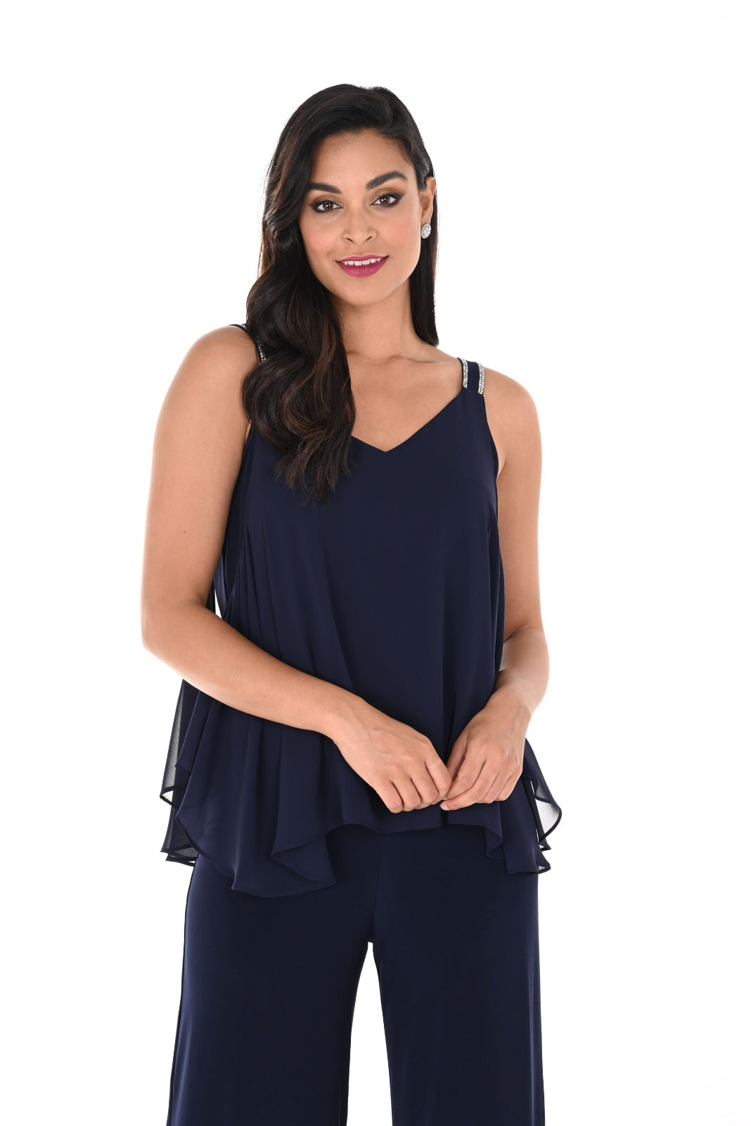 Frank Lyman Midnight Blue Sleeveless Top Style 248004