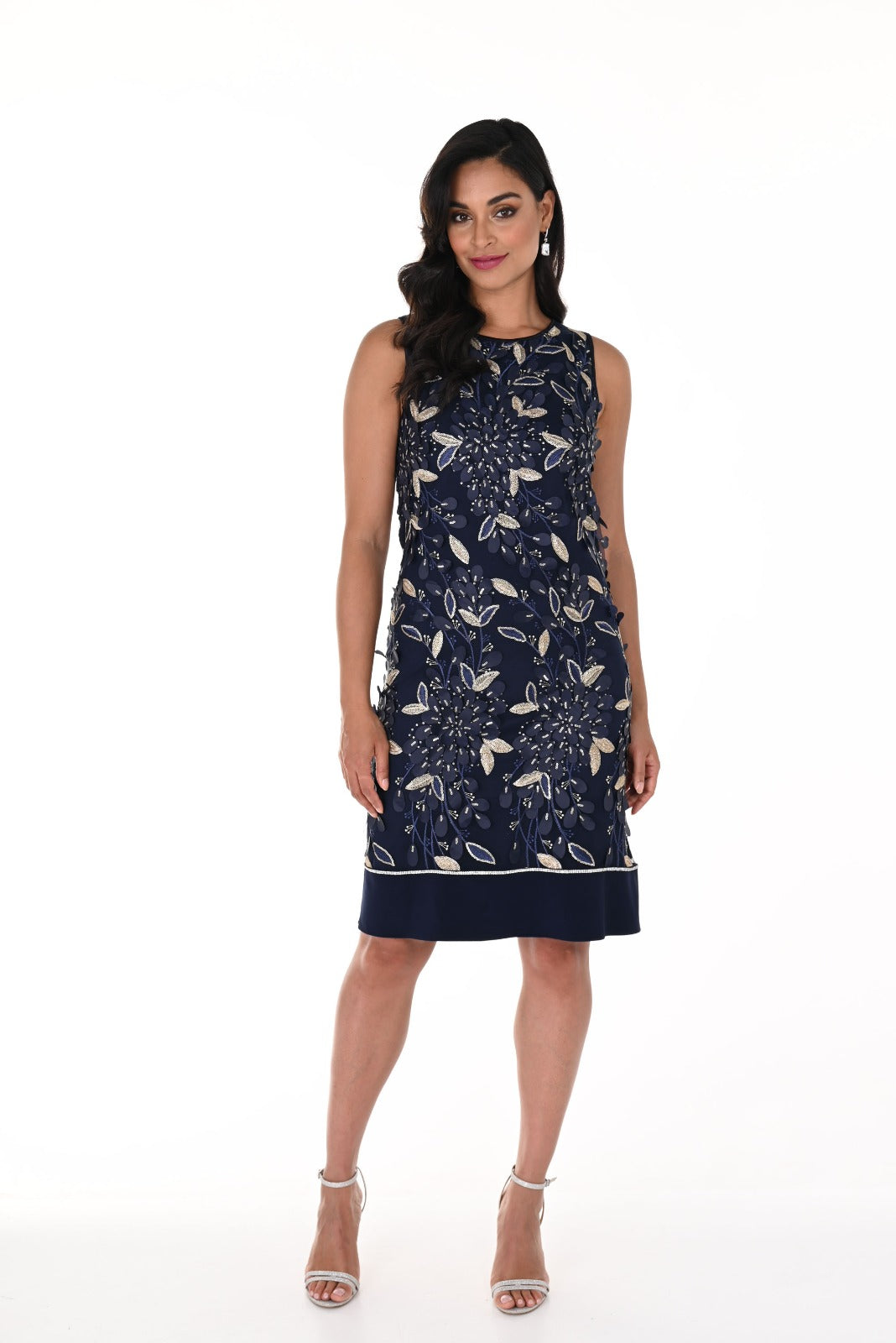 Frank Lyman Midnight/Gold Sleeveless Dress Style 248320 Frank Lyman Midnight/Gold Sleeveless Dress Style 248320