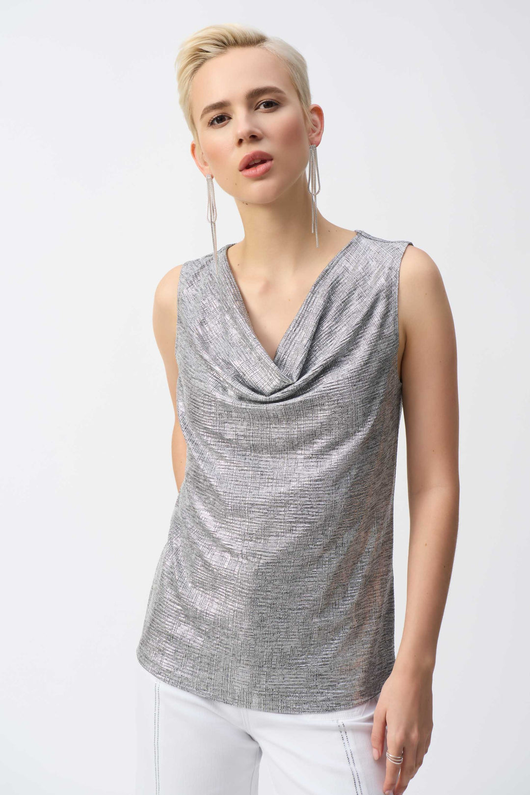 Joseph Ribkoff Grey/Silver Sleeveless Top Style 251081