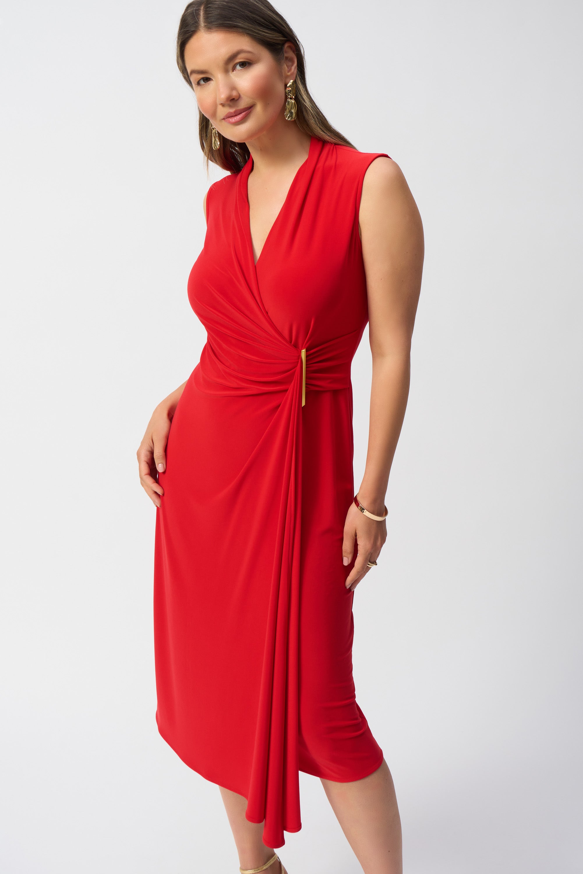 red wrap dress sleeveless Cute Red Dress - Wrap Dress - Sleeveless Dress