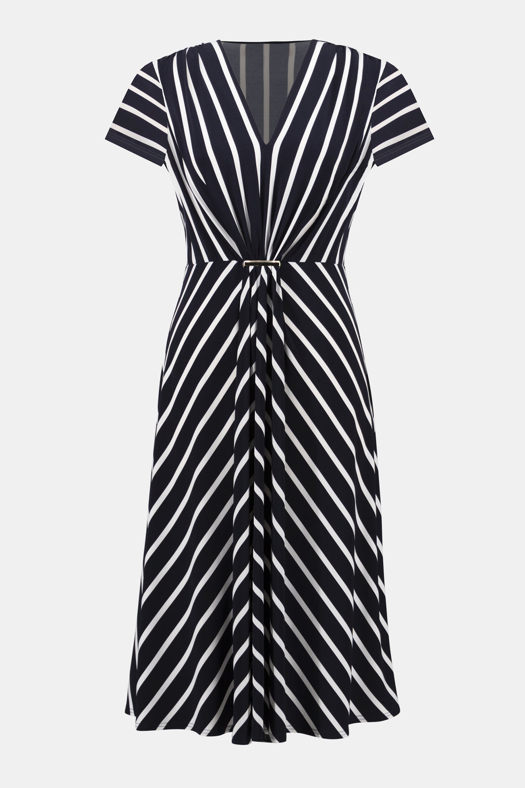 Joseph Ribkoff Midnight Blue/Vanilla Stripe Fit and Flare Dress Style DECABANA Joseph Ribkoff Midnight Blue/Vanilla Stripe Fit and Flare Dress Style DECABANA