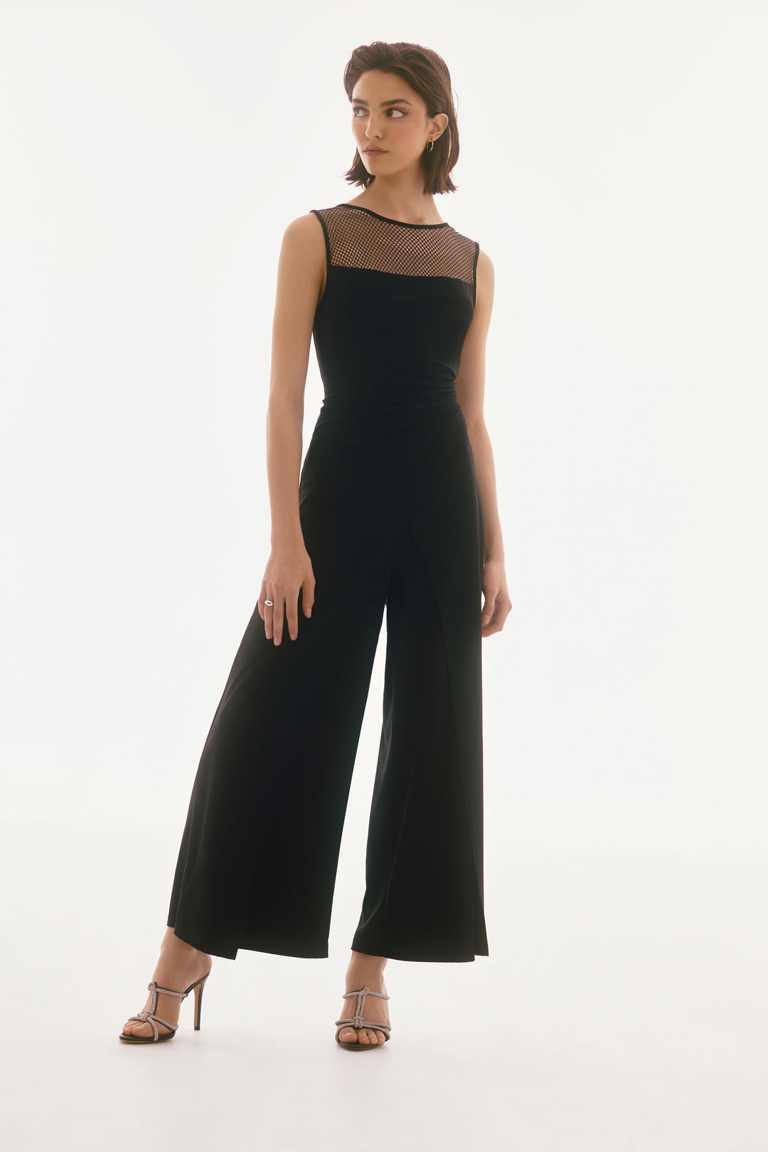 Joseph Ribkoff Black Sleeveless Culotte Jumpsuit Style 251748