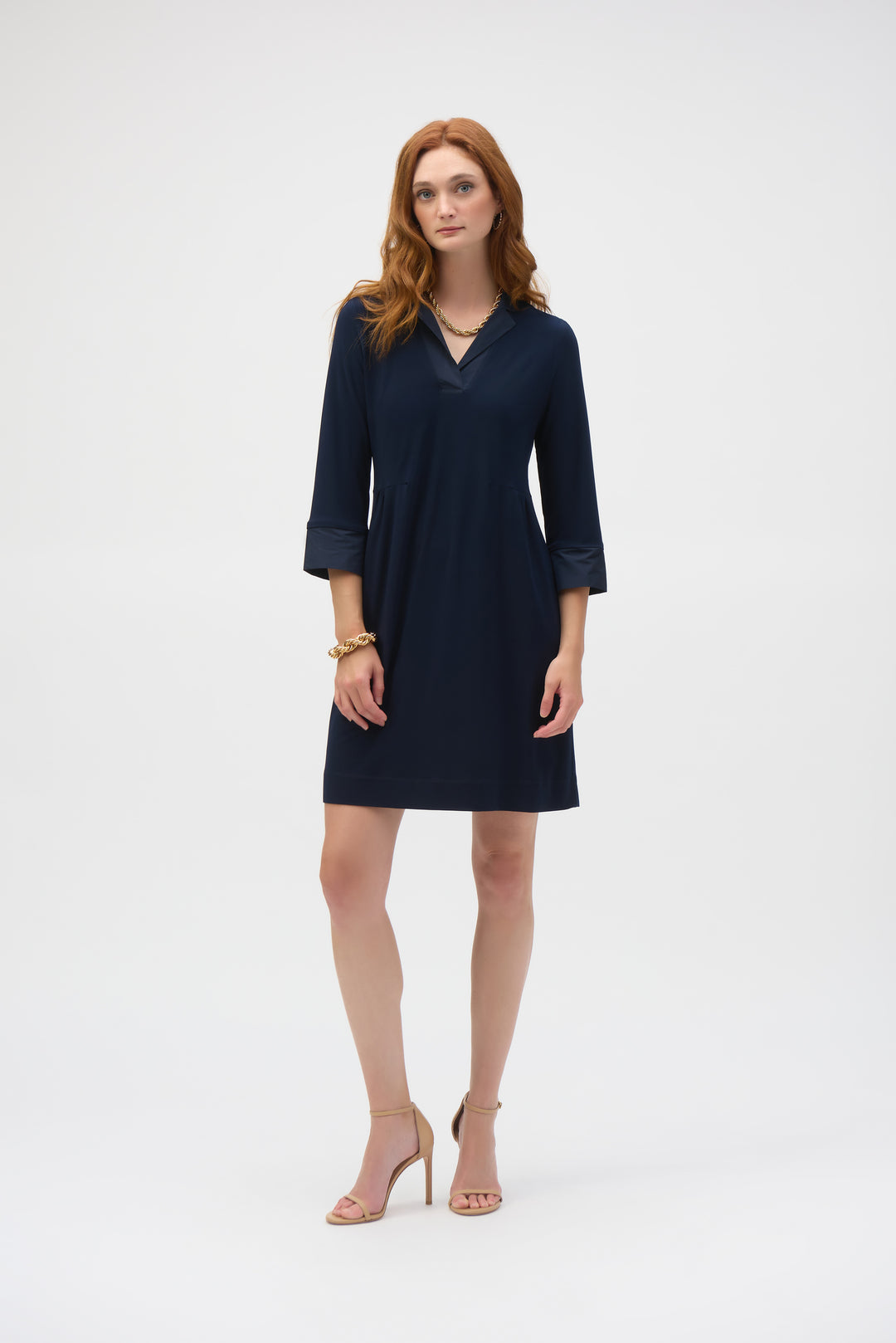 Joseph Ribkoff Midnight Blue Silky Knit And Memory Trapeze Dress Style 252028.