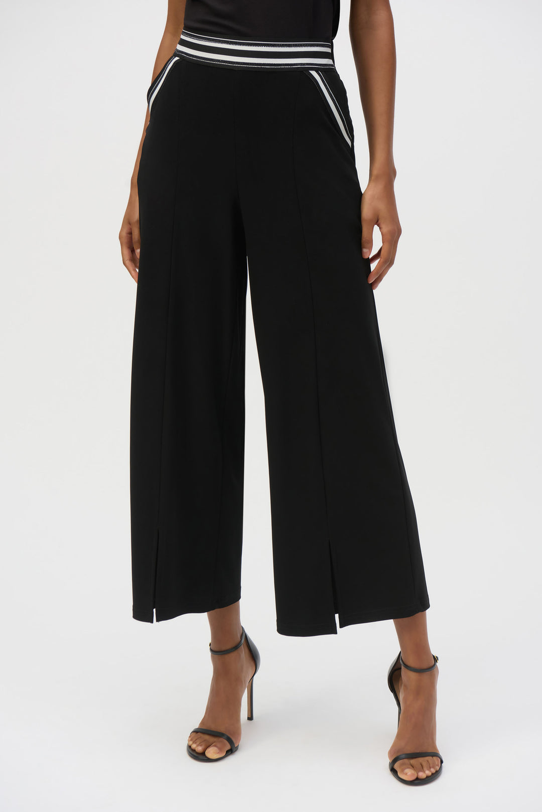 Joseph Ribkoff Black Culotte Pull-On Pants Style 252153