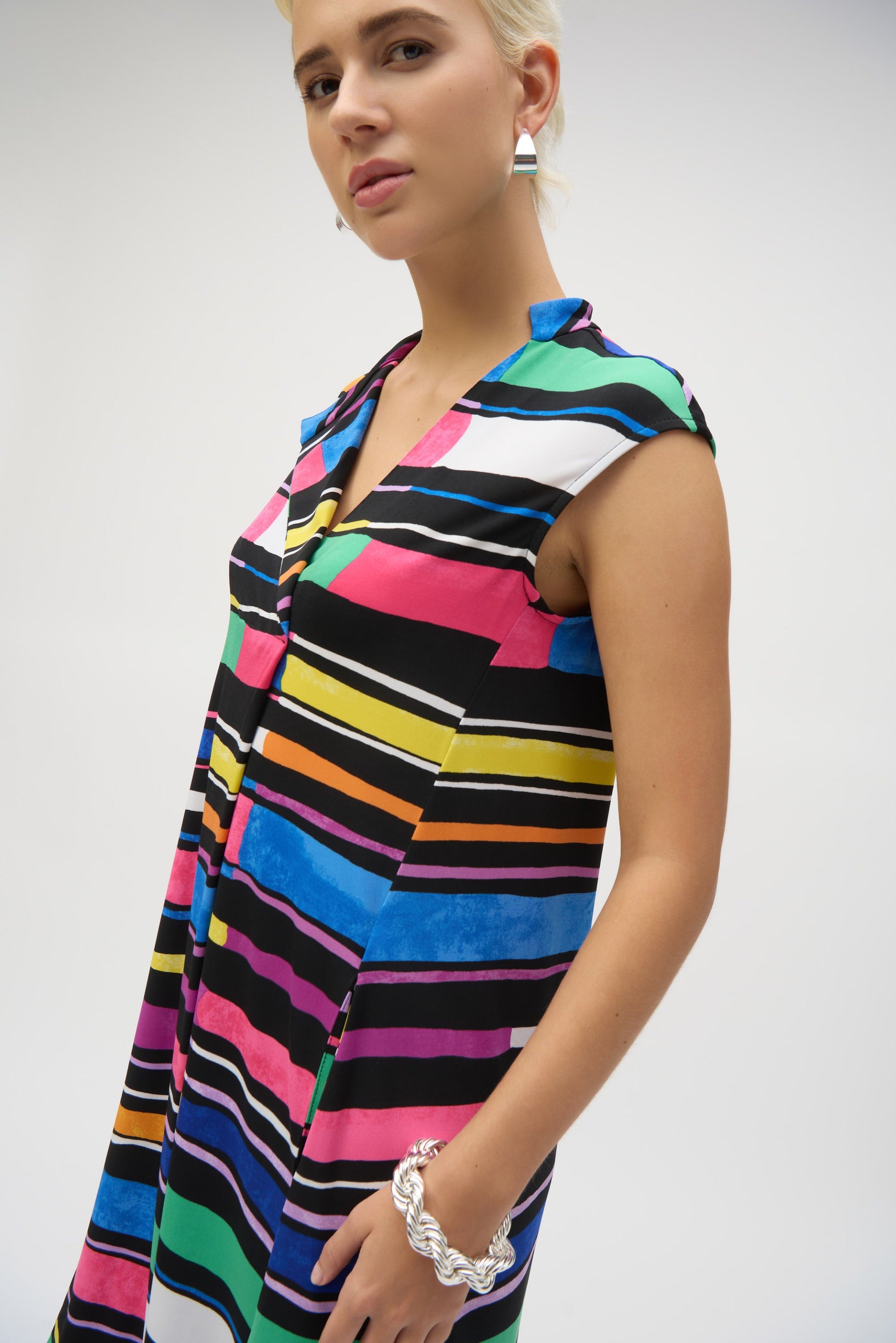 knit trapeze dress Silky Knit Trapeze Dress With Boat Neck-262032 Unique Apparel USA