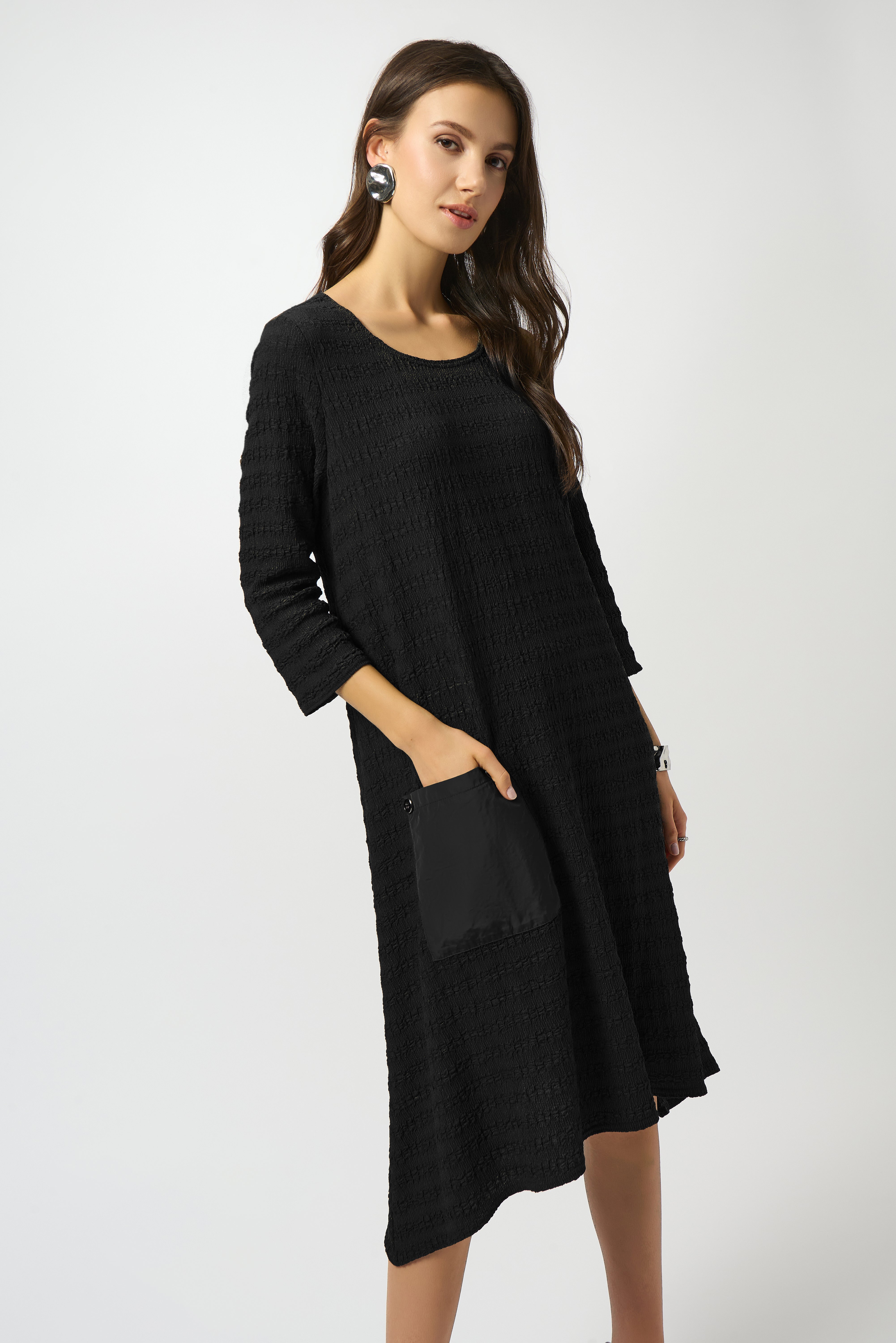 Joseph Ribkoff Textured Knit A-Line Dress Style 253023 Joseph Ribkoff Textured Knit A-Line Dress Style 253023