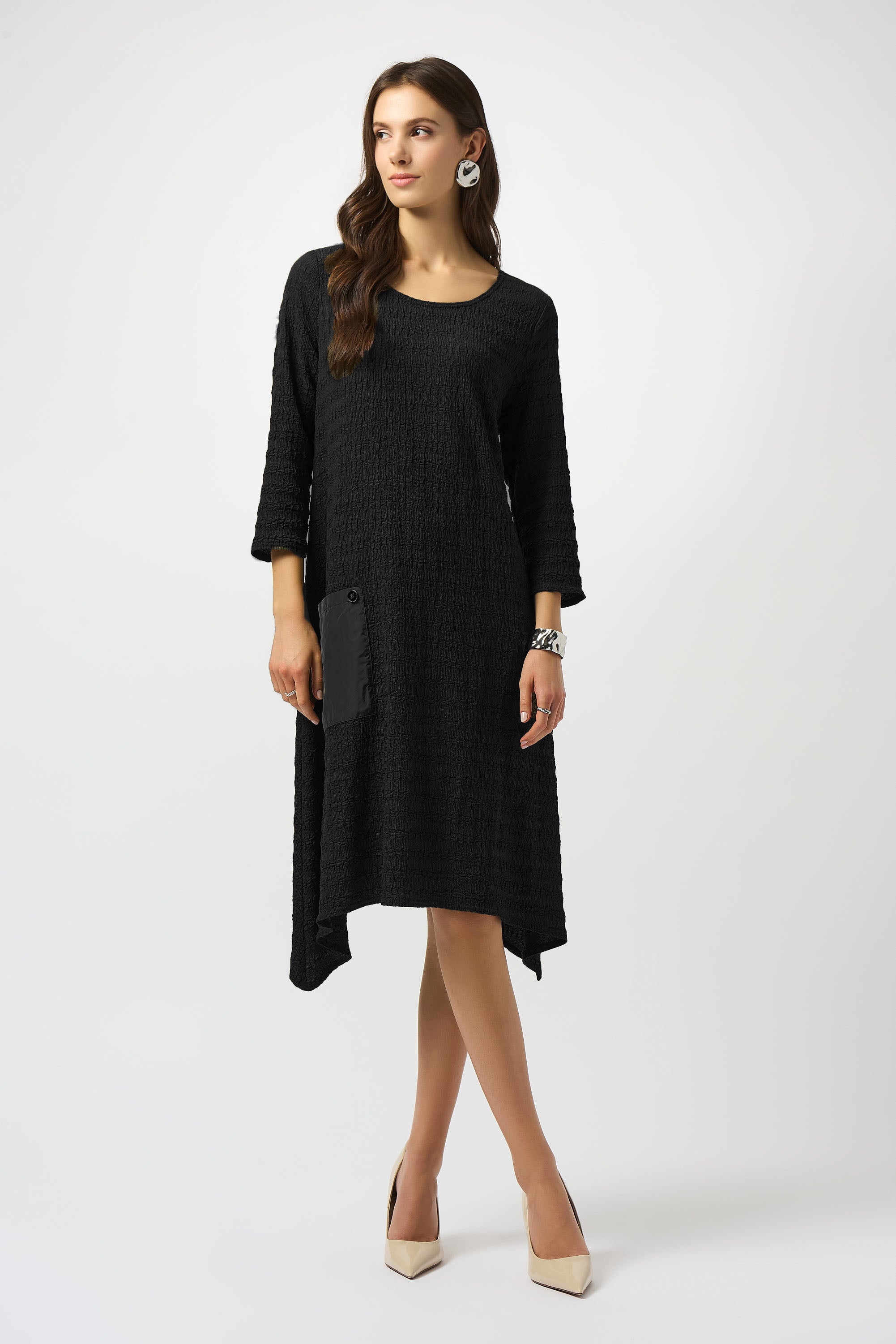 Joseph Ribkoff Textured Knit A-Line Dress Style 253023 Joseph Ribkoff Textured Knit A-Line Dress Style 253023