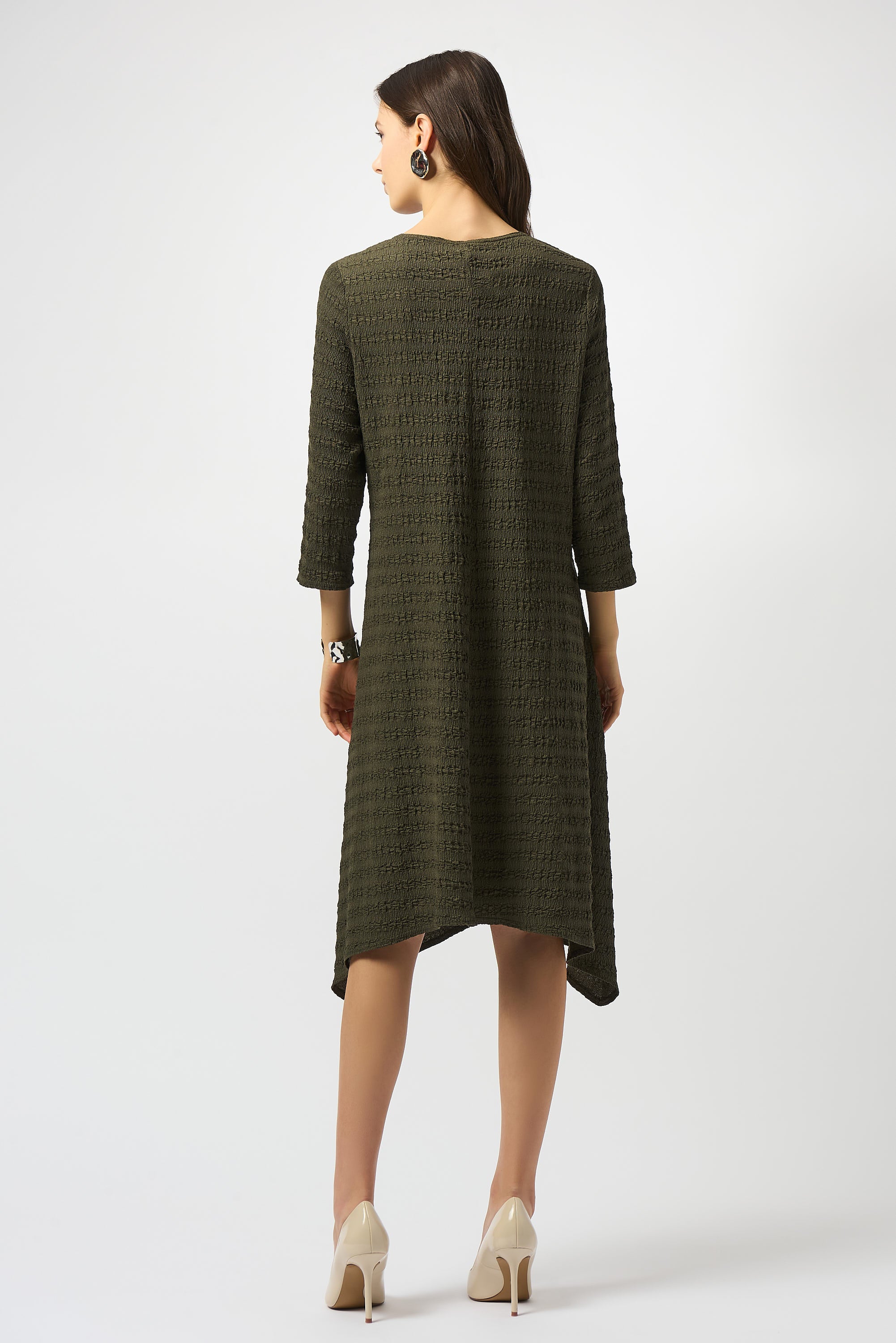 Joseph Ribkoff Textured Knit A-Line Dress Style 253023 Black / 8 Joseph Ribkoff Textured Knit A-Line Dress Style 253023 Black / 8