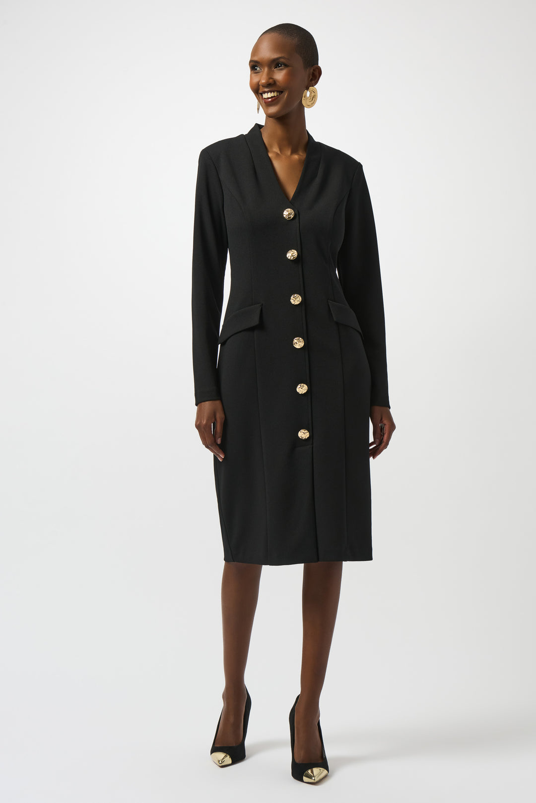 joseph ribkoff long black dress Joseph Ribkoff Black Long Sleeve Wrap Dress Style 233164 DECABANA