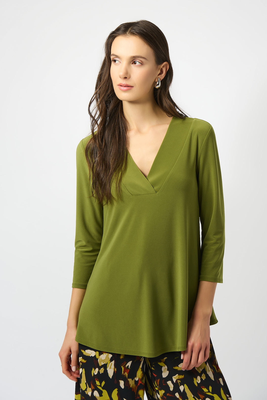 Joseph Ribkoff Artichoke Silky Knit Flared Top Style 253112.