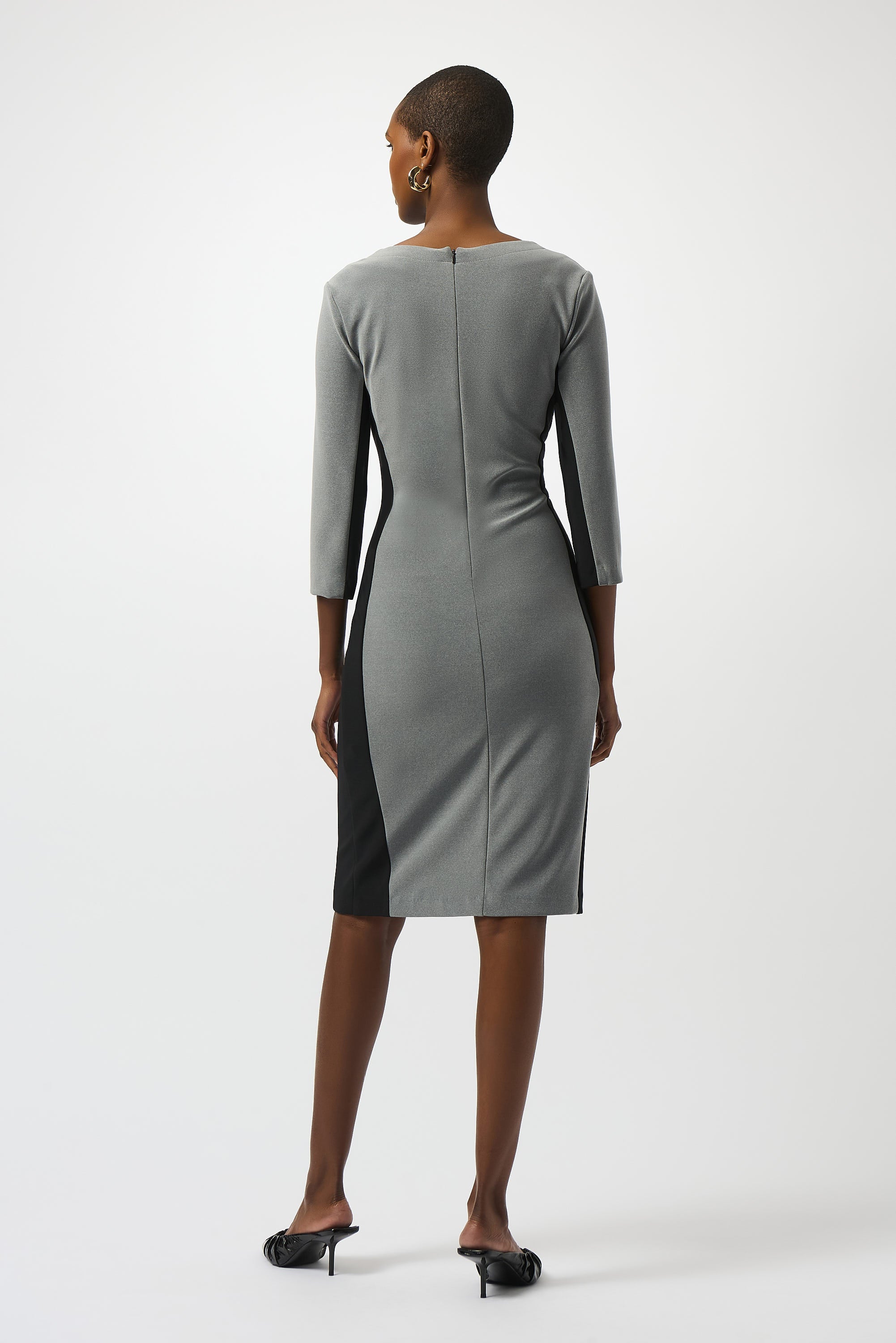 joseph ribkoff grey dress Joseph Ribkoff Grey Melange/Black Sheath Dress Style 253264