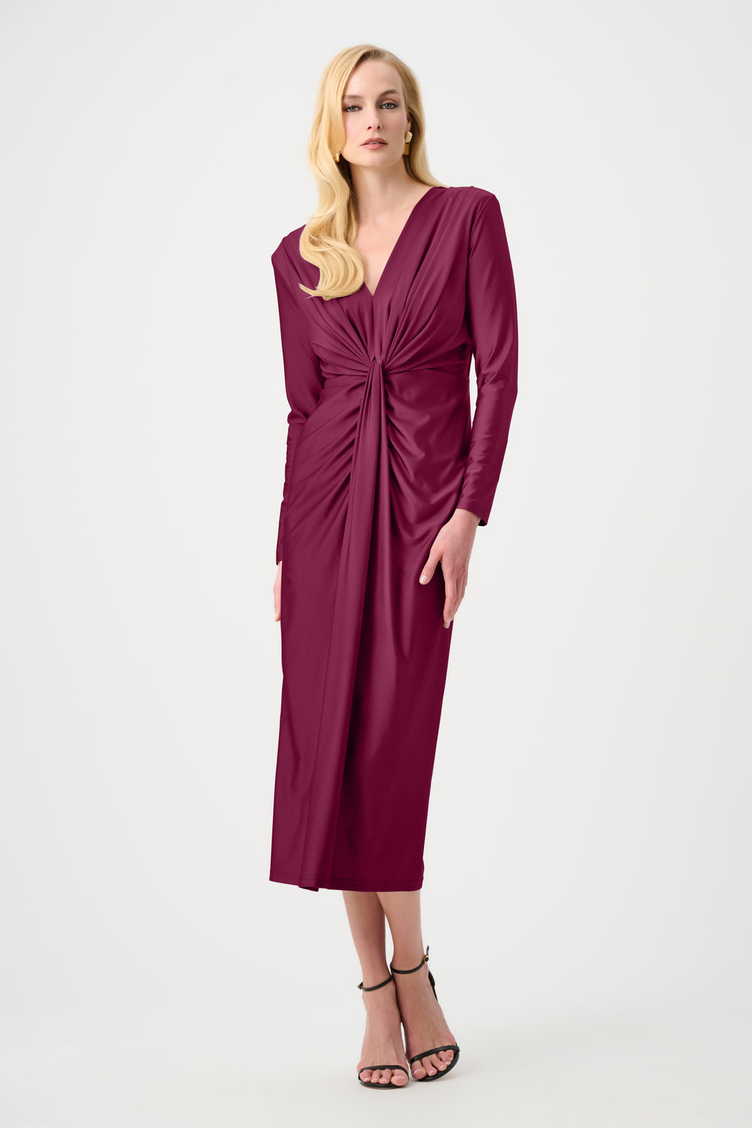 Joseph Ribkoff Signature Draped V-Neck Sheath Dress Style 253714F26