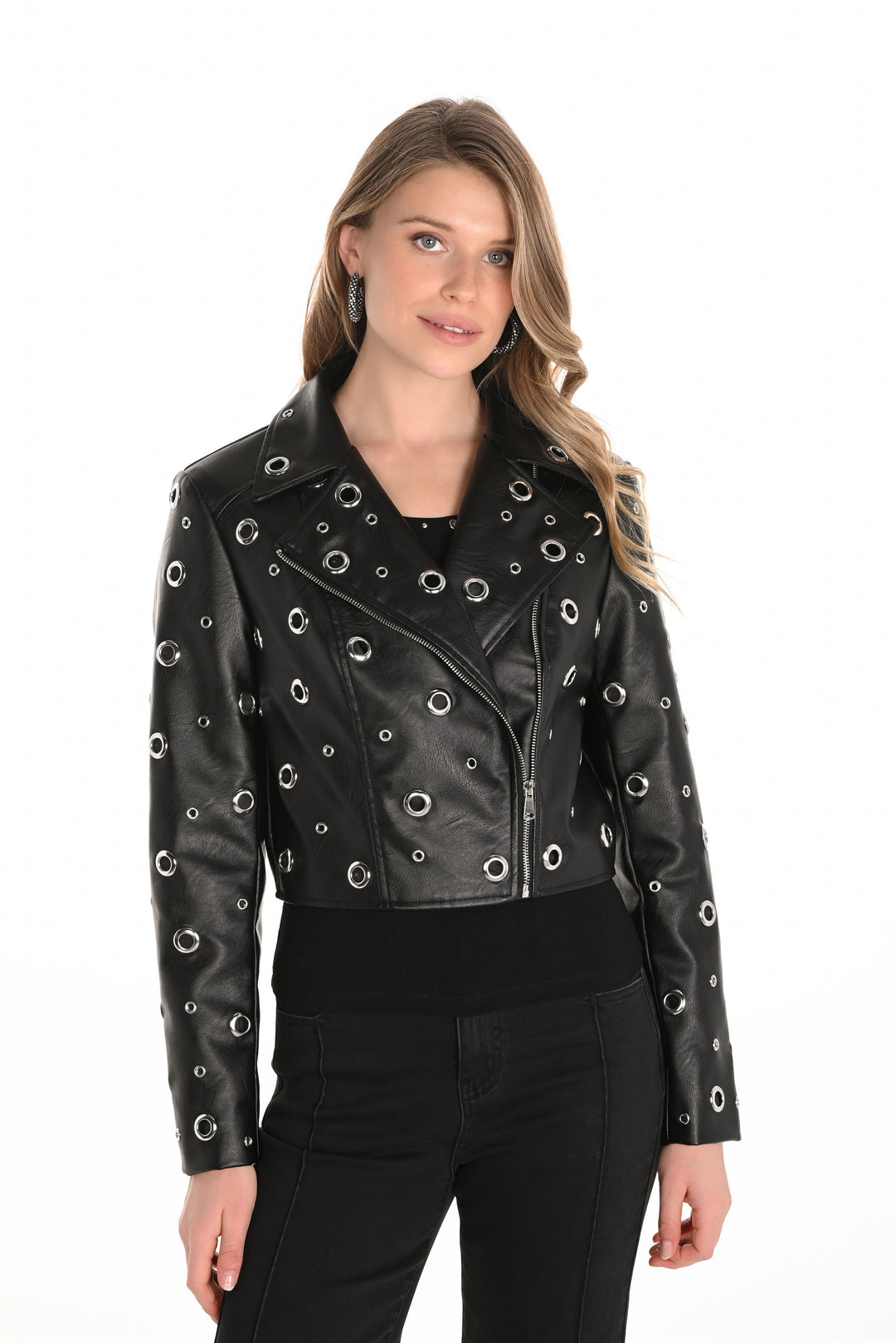 Frank Lyman Biker Leather Jacket Style 253848