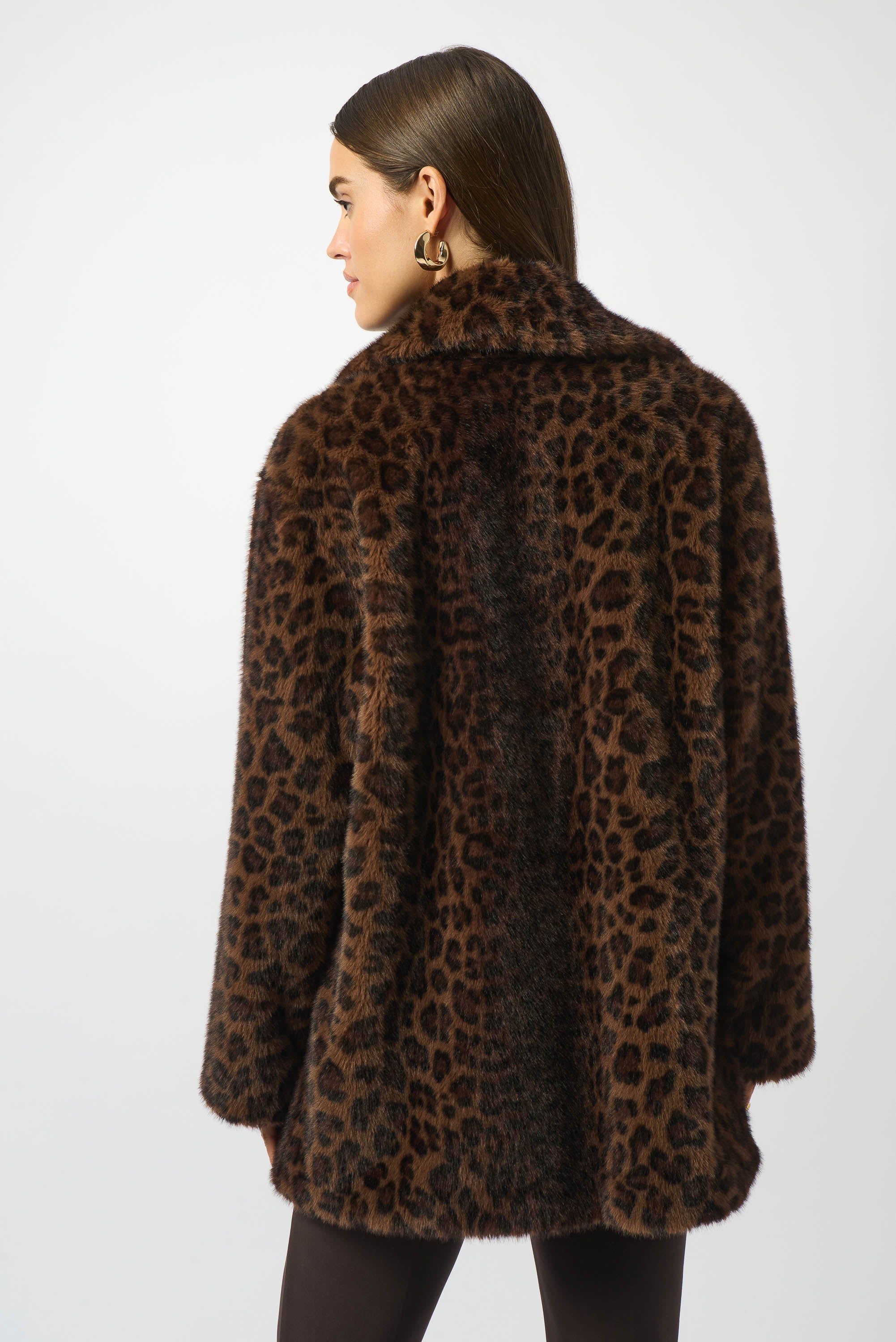 Joseph Ribkoff Beige/Black Leopard Double-Breasted Coat Style 253937 DECABANA Joseph Ribkoff Beige/Black Leopard Double-Breasted Coat Style 253937 DECABANA