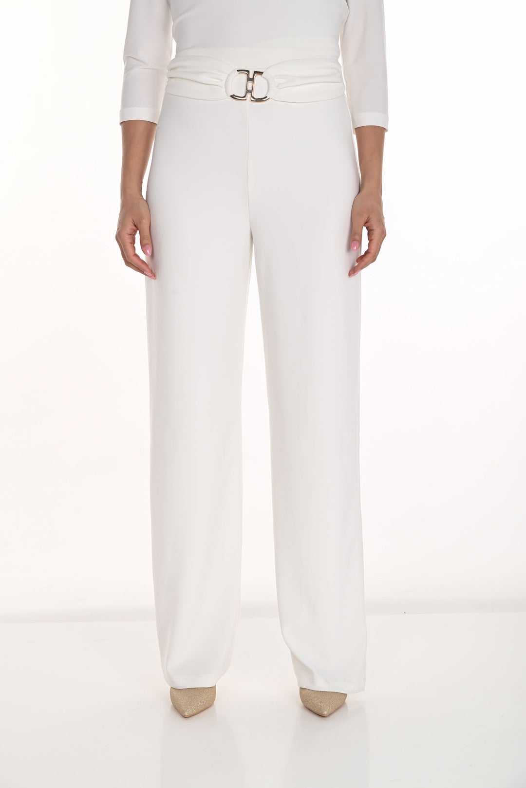Frank Lyman High-Waist Trousers with Gold Buckle Style 254037