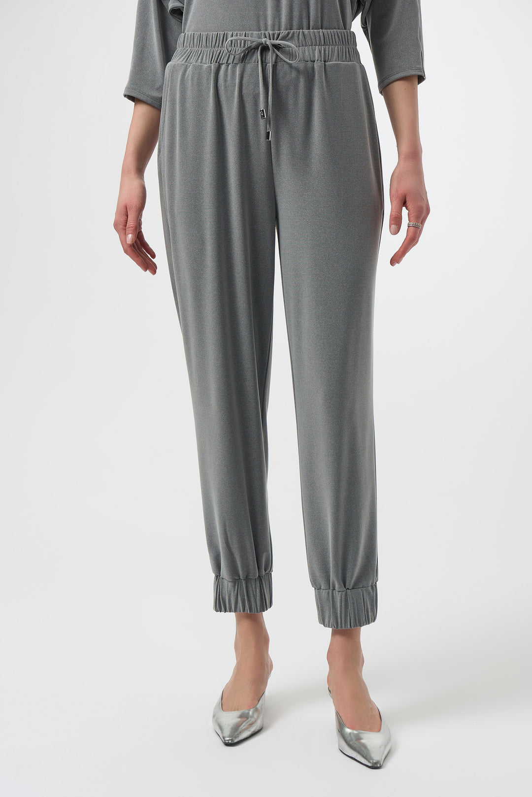 Joseph Ribkoff Grey Melange Pull-On Jogger Pants Style 254079
