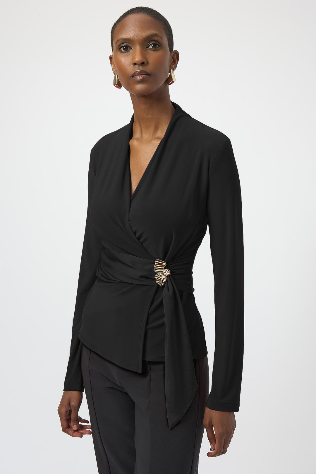 Joseph Ribkoff Fitted Wrap V-Neckline Top Style 254117