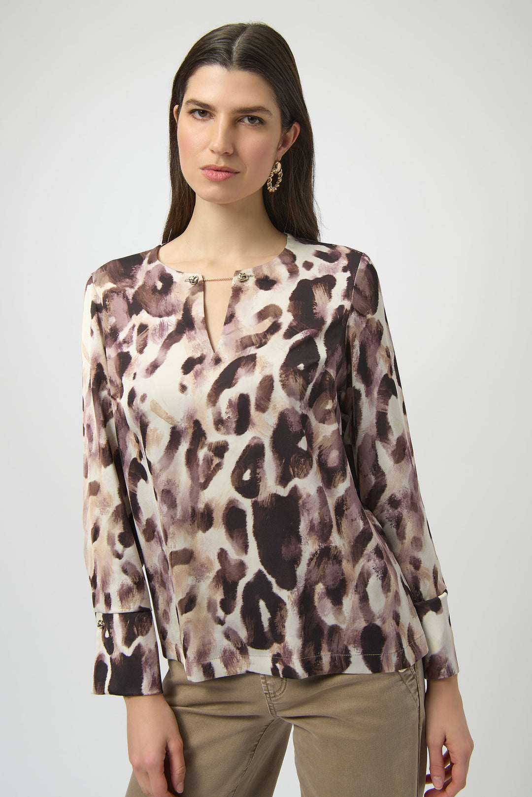 Joseph Ribkoff Animal Print Straight Top Style 254166