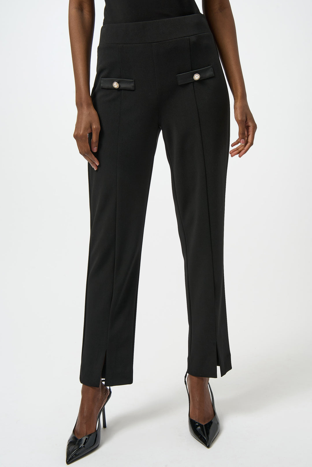 Joseph Ribkoff Black Straight Pull-On Pants Style 254185