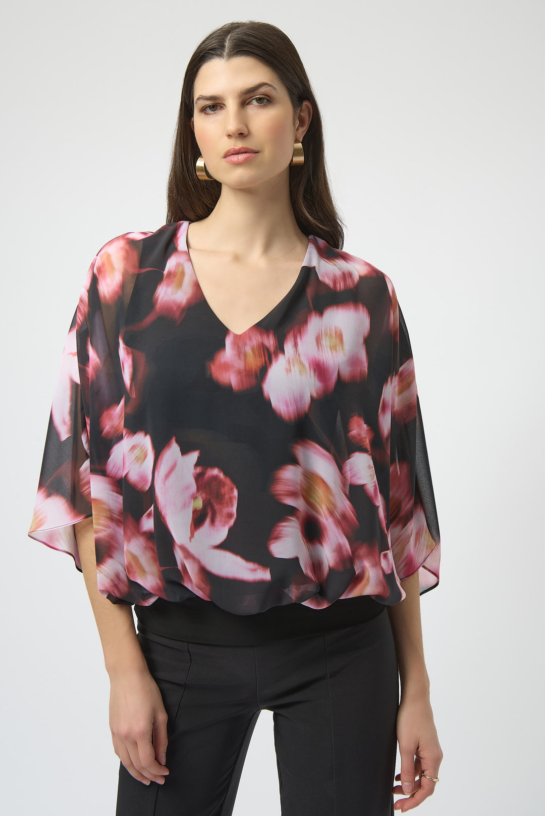 Joseph Ribkoff Floral Print Boxy Top Style 254202