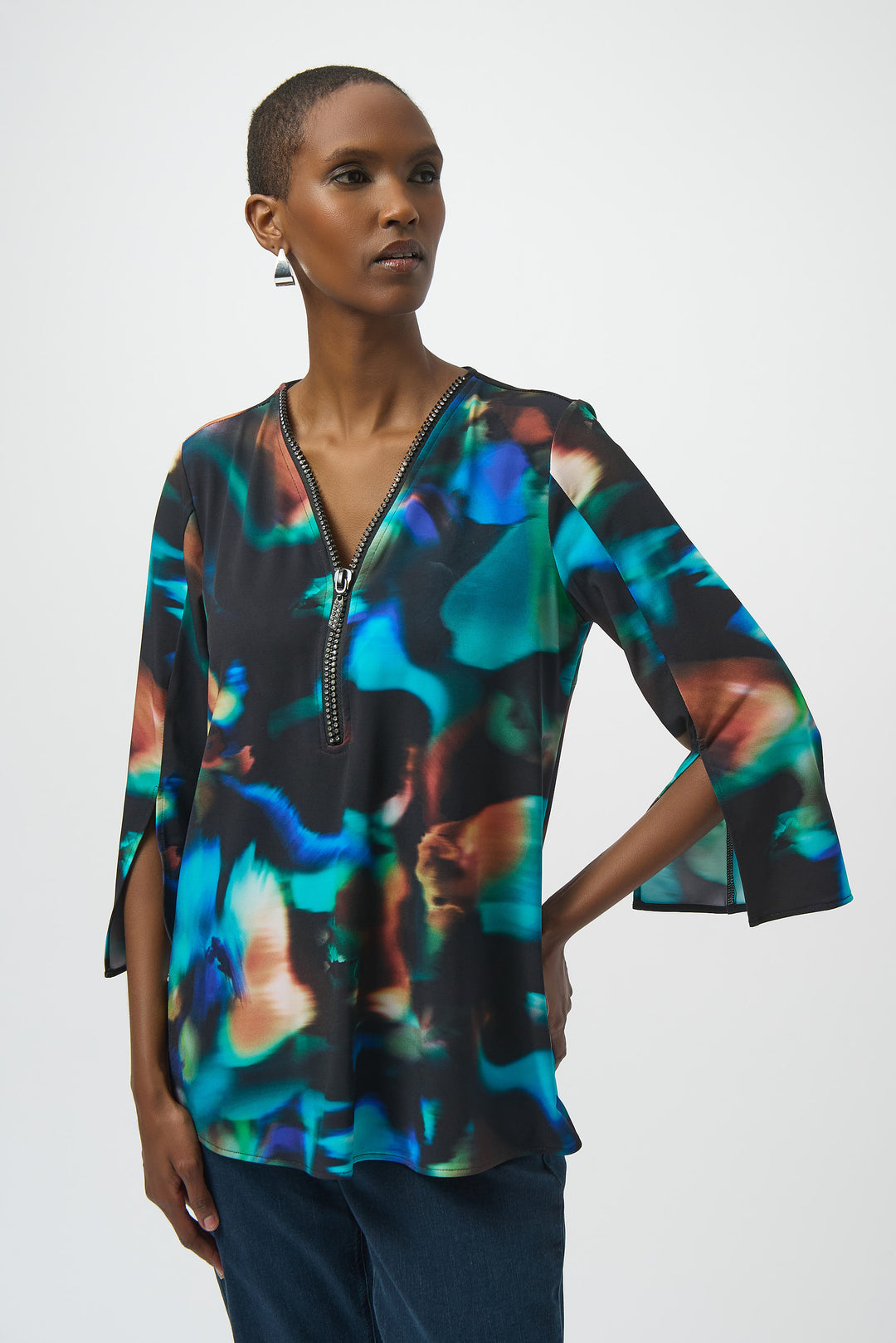 Joseph Ribkoff Abstract Print Fit and Flare Tunic Style 254204