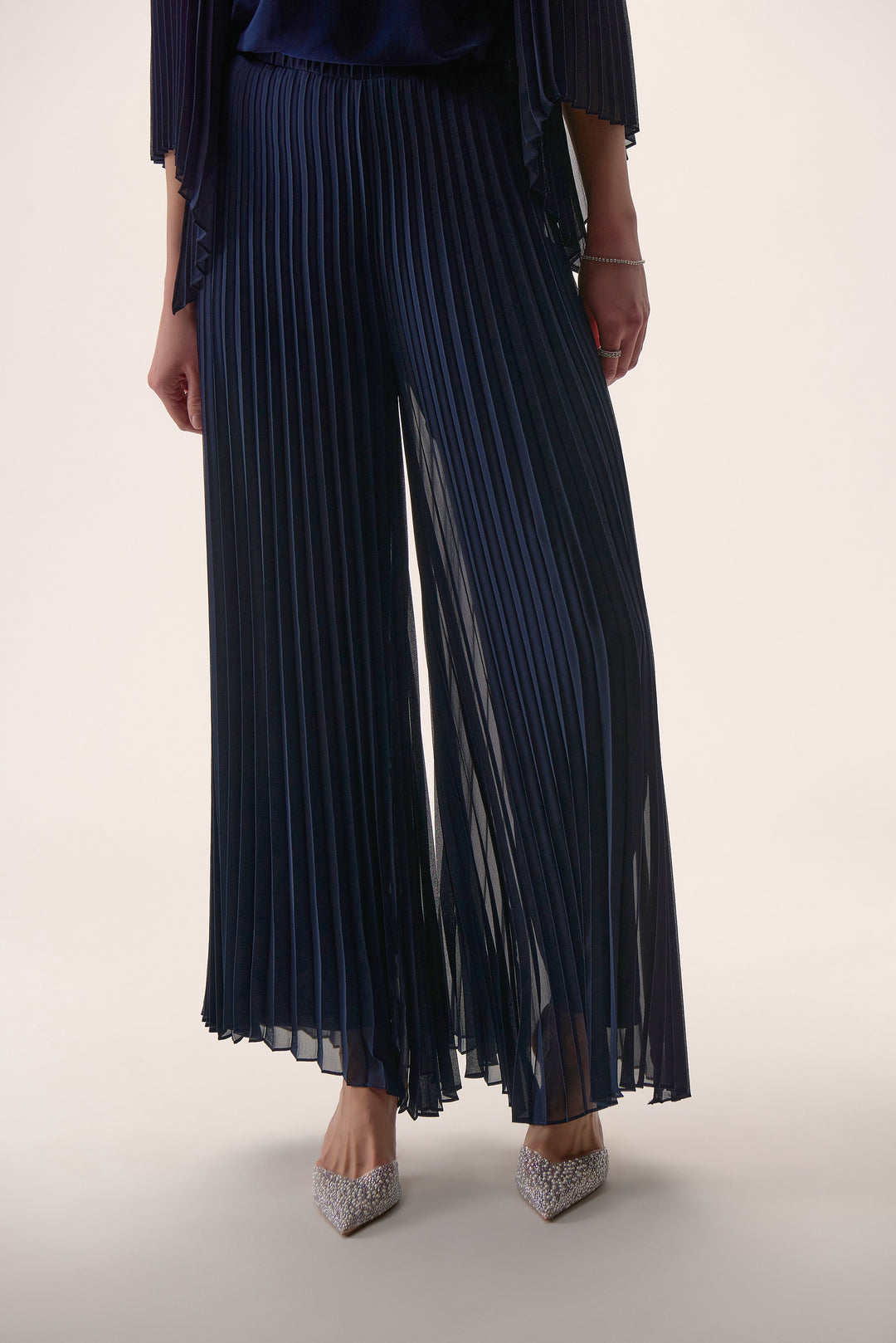 Joseph Ribkoff Pleated Chiffon Wide Leg Pants Style 254724