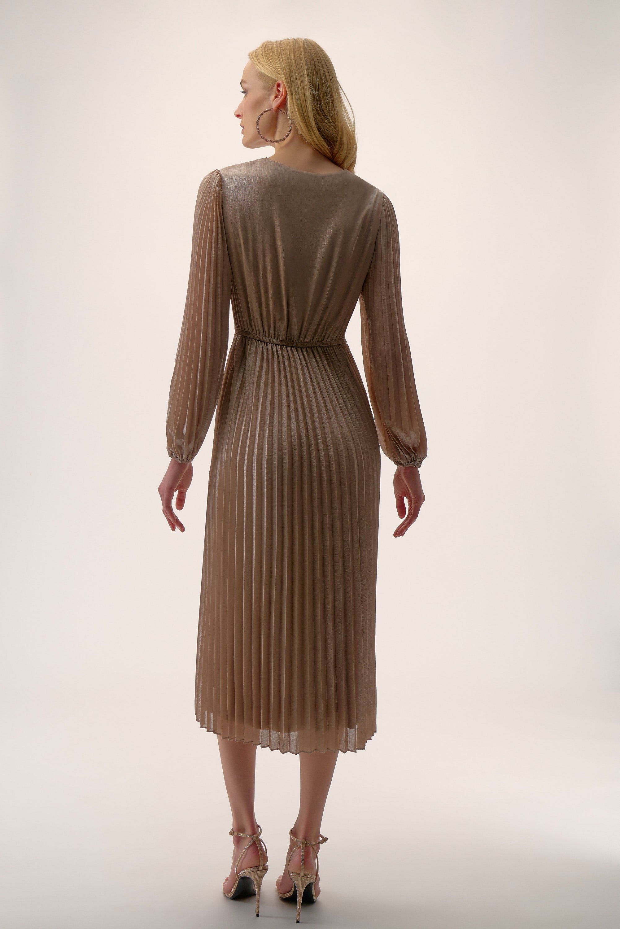 flared pleated dress Pleated Woven Fit and Flare Dress