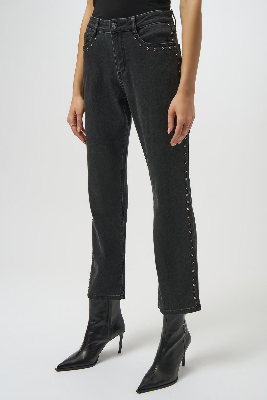 Joseph Ribkoff Classic Straight Leg Jeans with Studded Seams Style 254916