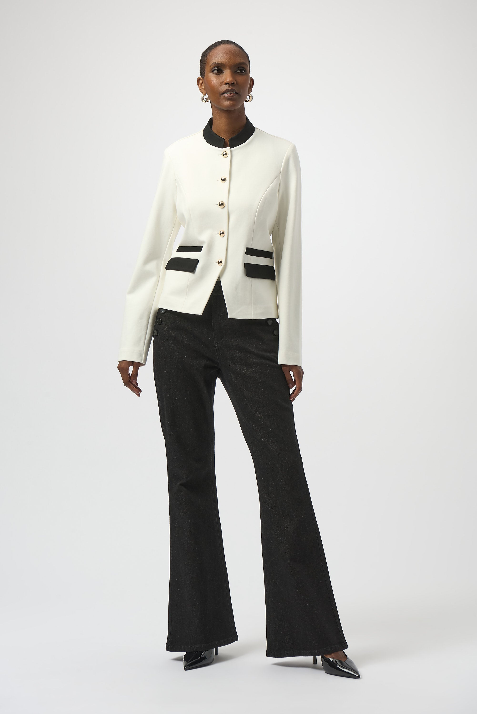 Joseph Ribkoff Mandarin Collar Fitted Jacket Style 254922 DECABANA Joseph Ribkoff Mandarin Collar Fitted Jacket Style 254922 DECABANA
