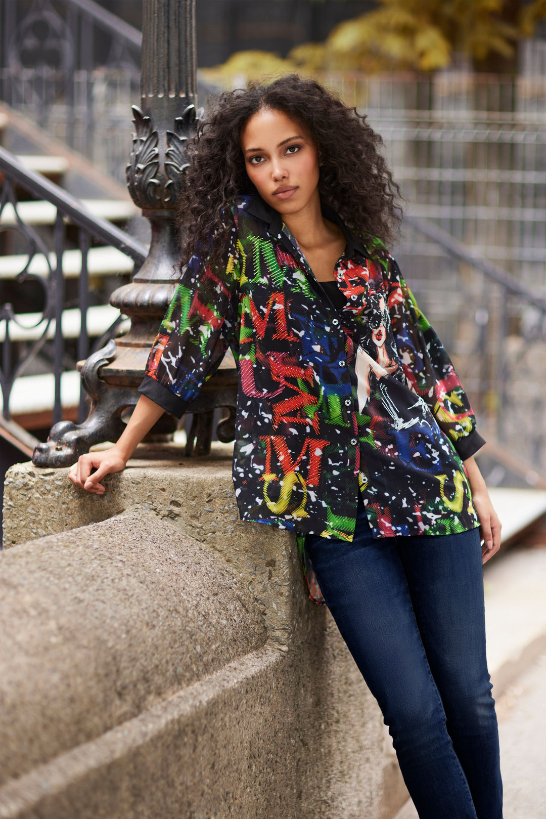 Joseph Ribkoff High-Low Abstract Print Top Style 254932