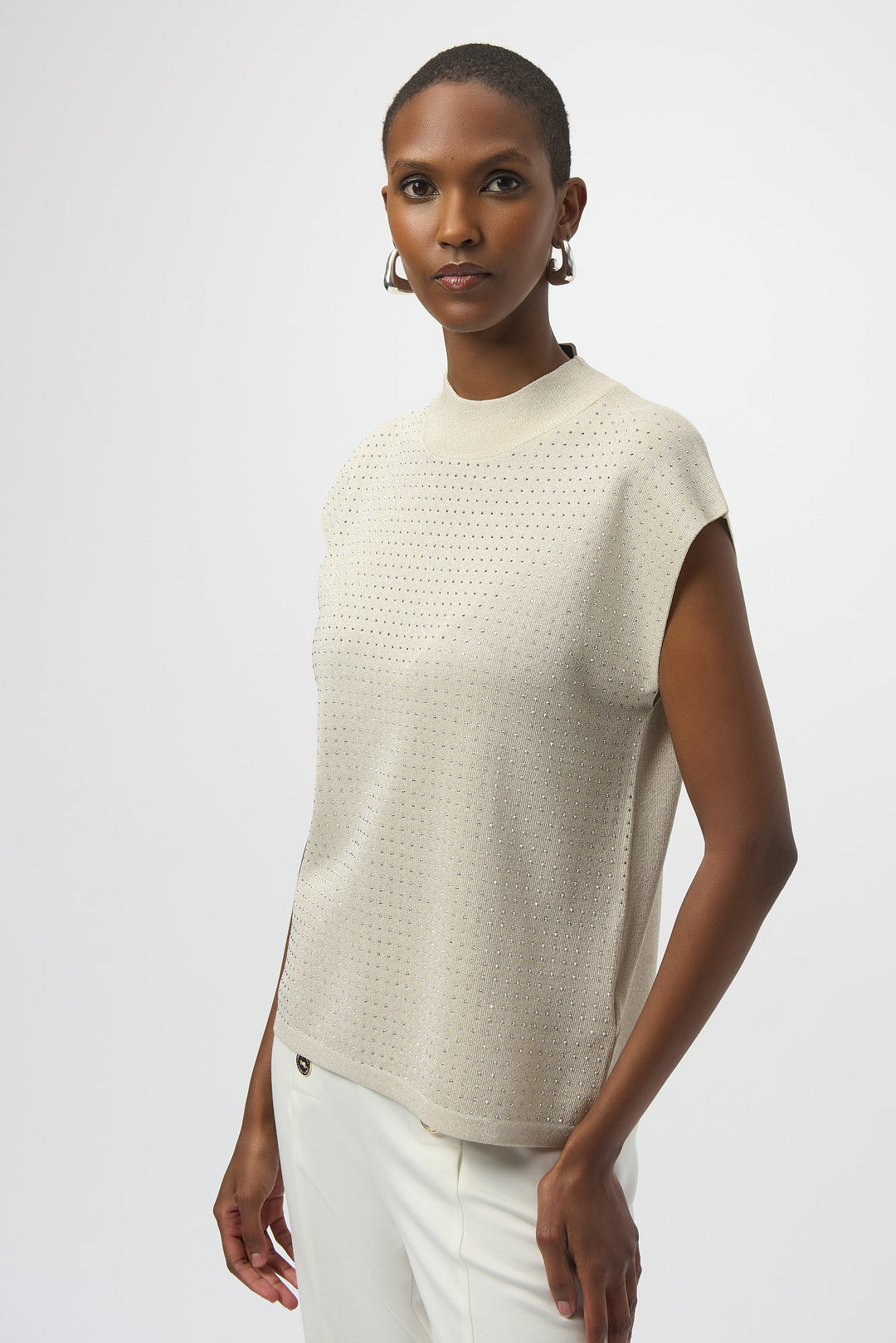 Joseph Ribkoff Sleeveless Pullover with Iron-On Detail Style 254935