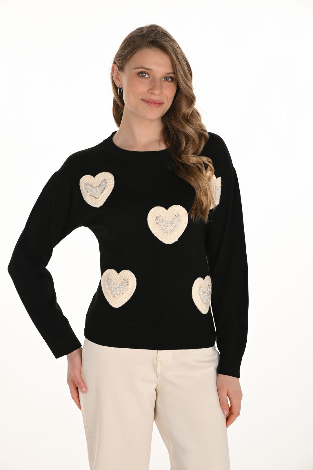 Frank Lyman Embroidered Pullover With Crew Neck Style 254944