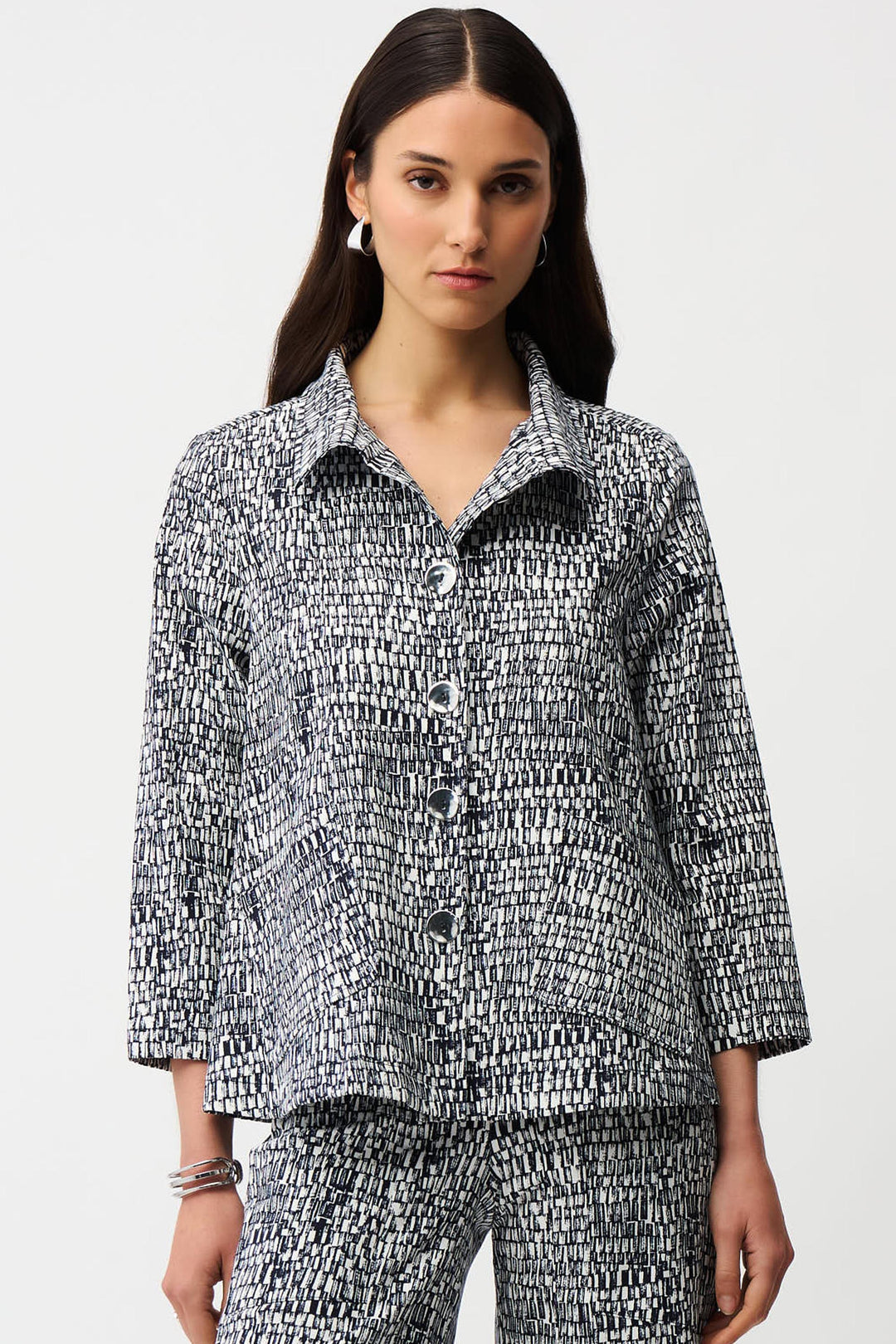 Joseph Ribkoff Abstract Print Trapeze Jacket Style 261003