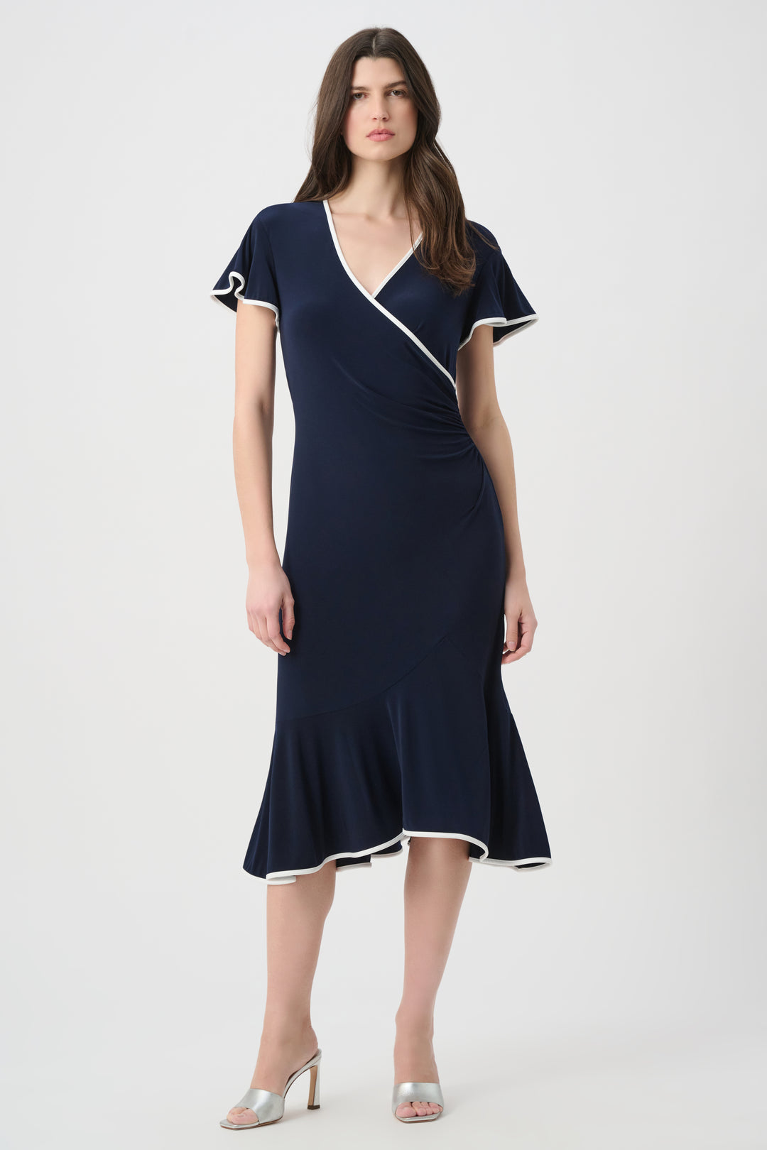 Joseph Ribkoff Wrap Dress With Contrast Trim Style 261013