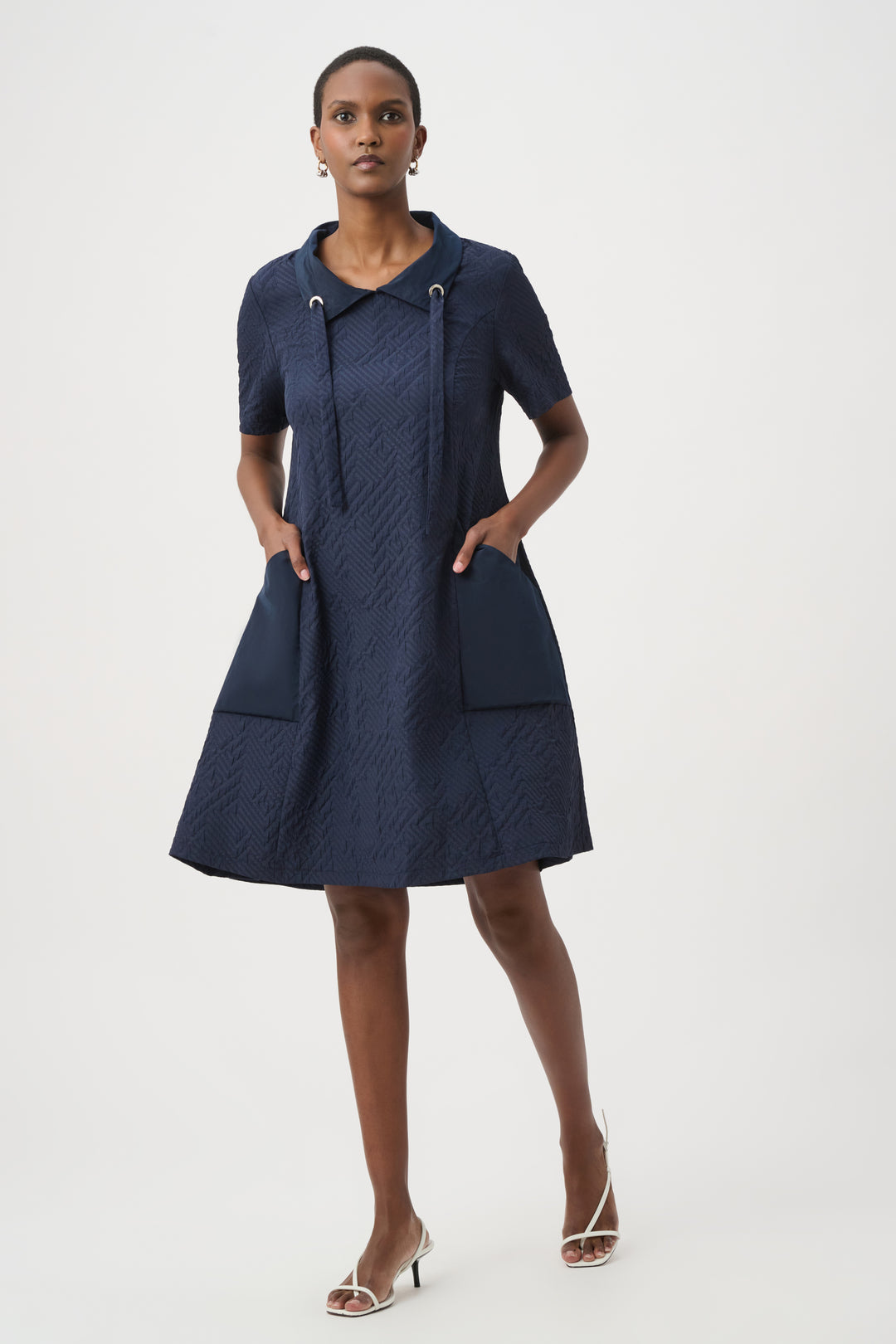 Joseph Ribkoff Geometric Textured Jacquard A-Line Dress Style 261027