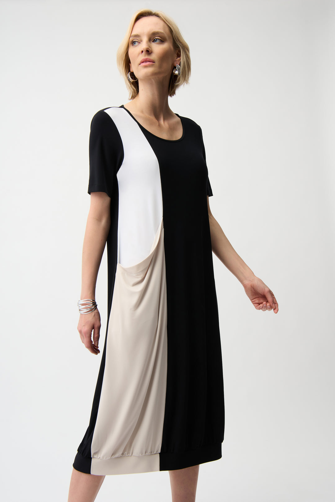 Joseph Ribkoff Silky Knit Color Block Cocoon Style Style 261043.