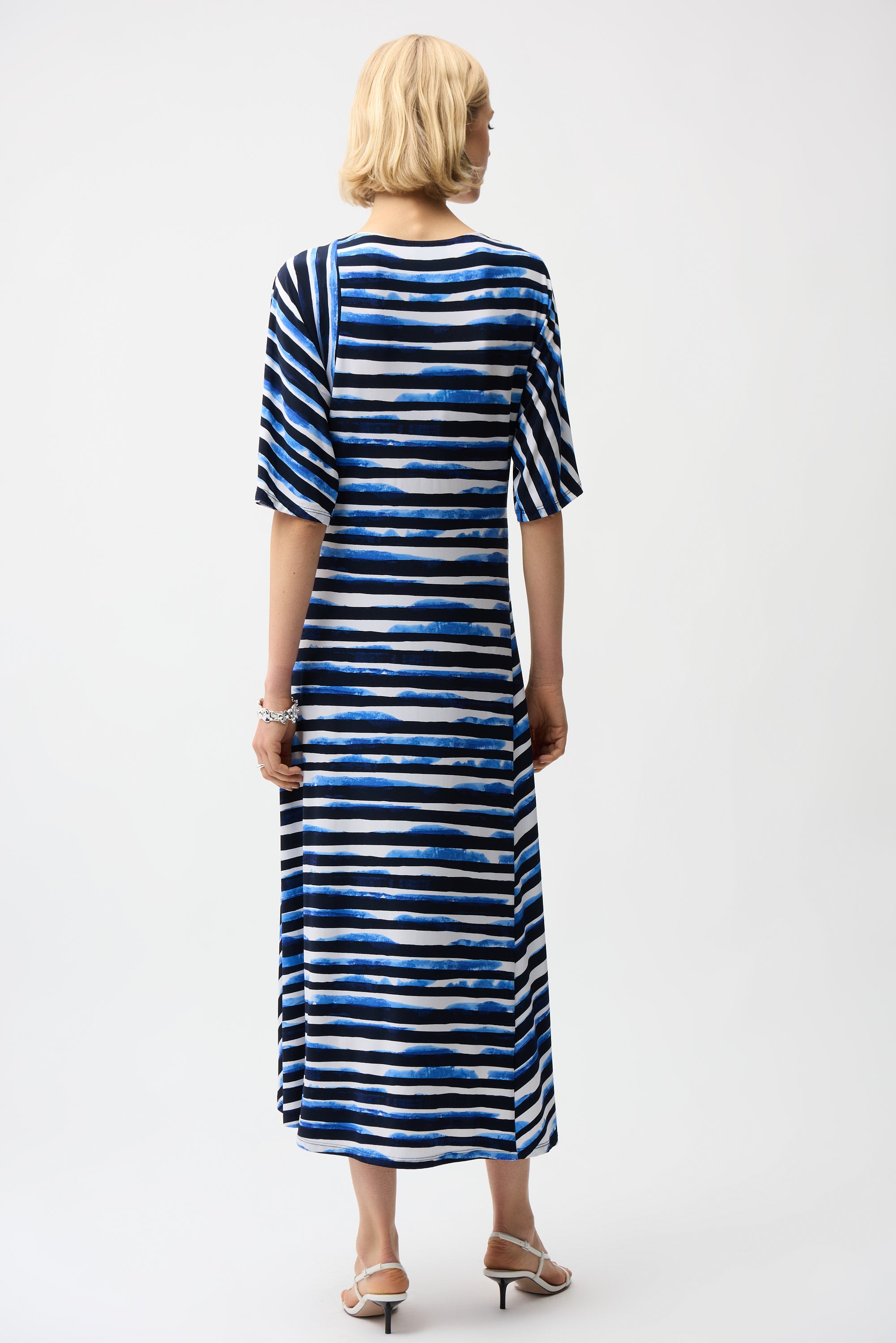 Joseph Ribkoff Stripe Print Fit and Flare Dress Style 261047 DECABANA Joseph Ribkoff Stripe Print Fit and Flare Dress Style 261047 DECABANA