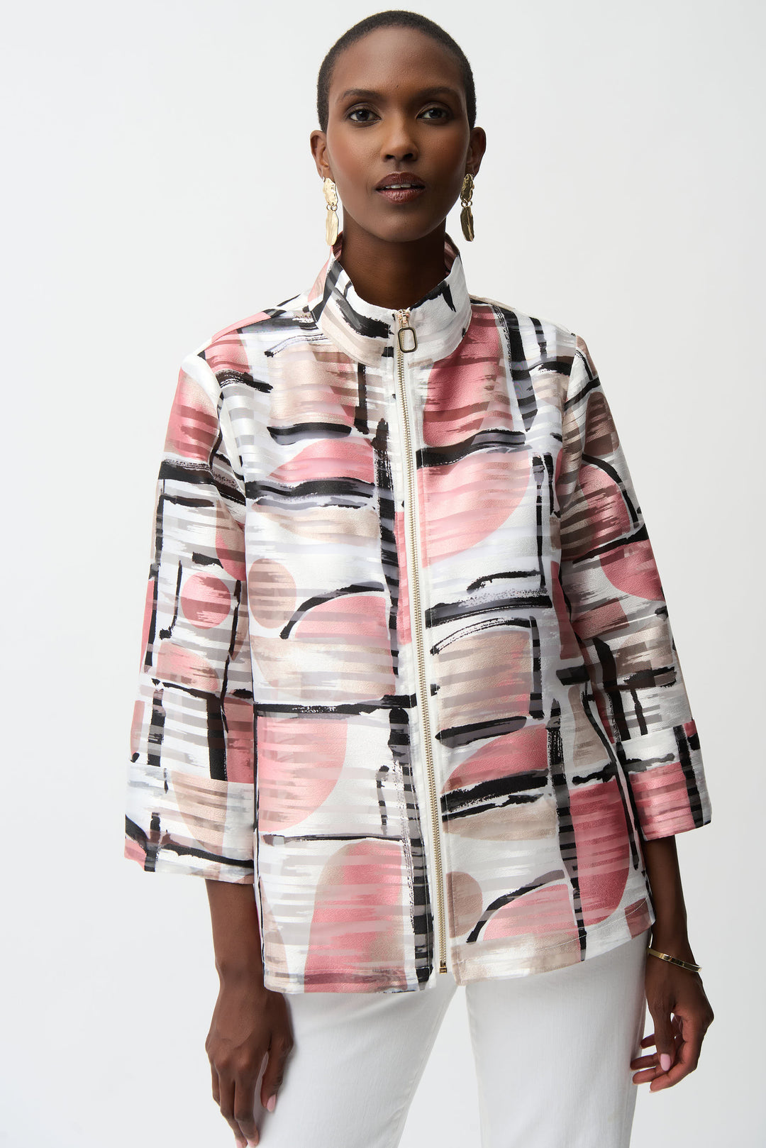 Joseph Ribkoff Organza Abstract Print Boxy Jacket Style 261052