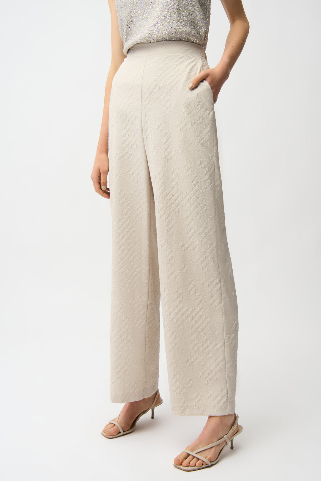 Joseph Ribkoff Geometrical Texture Wide Leg Pull-On Pants Style 261056