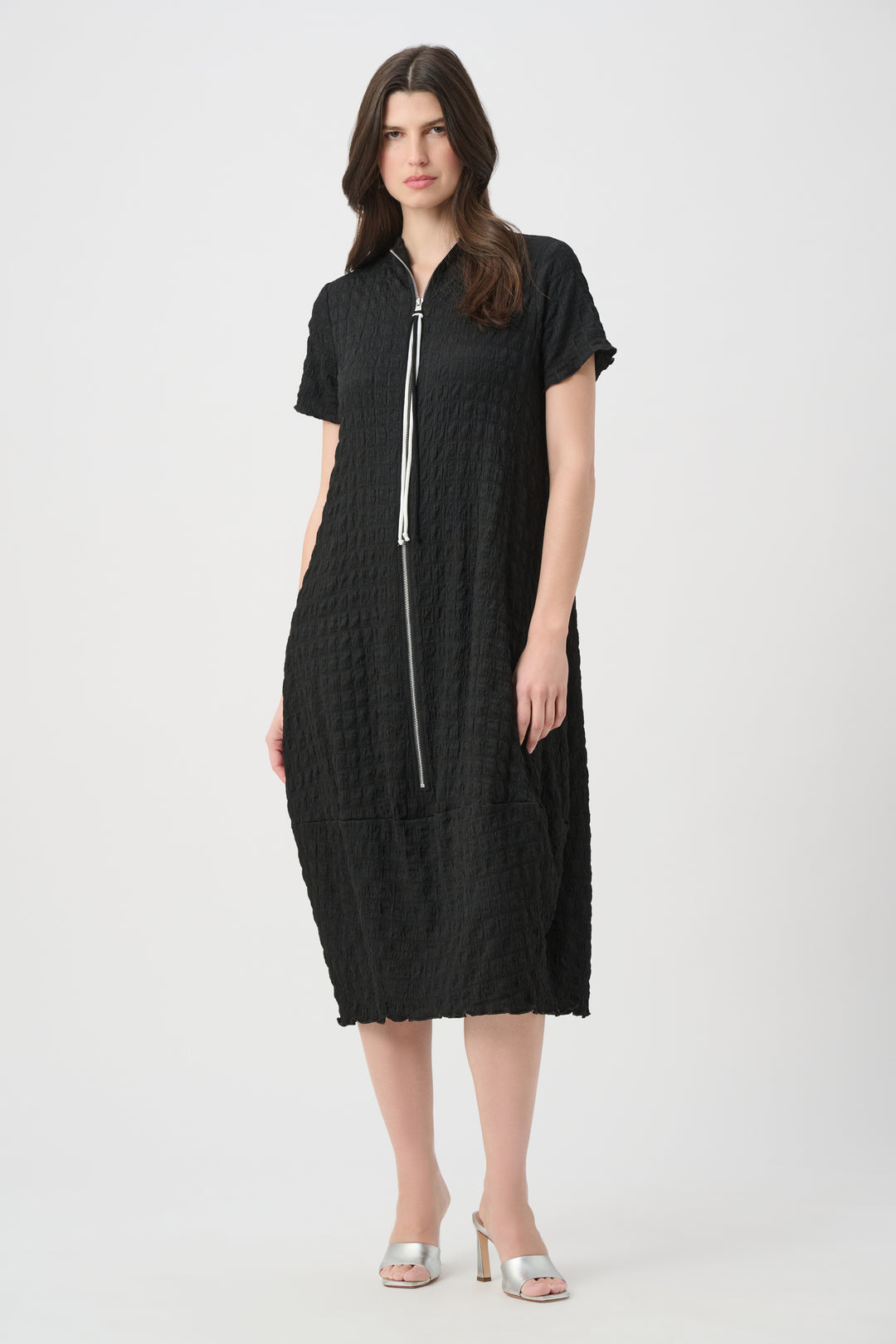 Joseph Ribkoff Textured Cocoon Dress With Front Zipper Style 261064