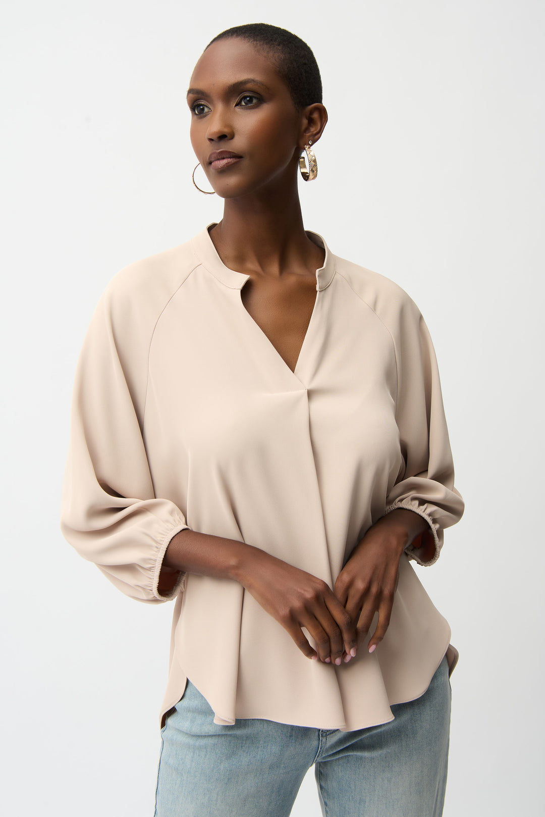 Joseph Ribkoff Boxy Top With Mandarin Collar Style 261076