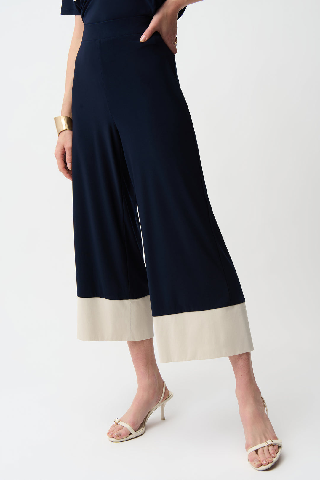Joseph Ribkoff Color Block Pull-On Culotte Pants Style 261081
