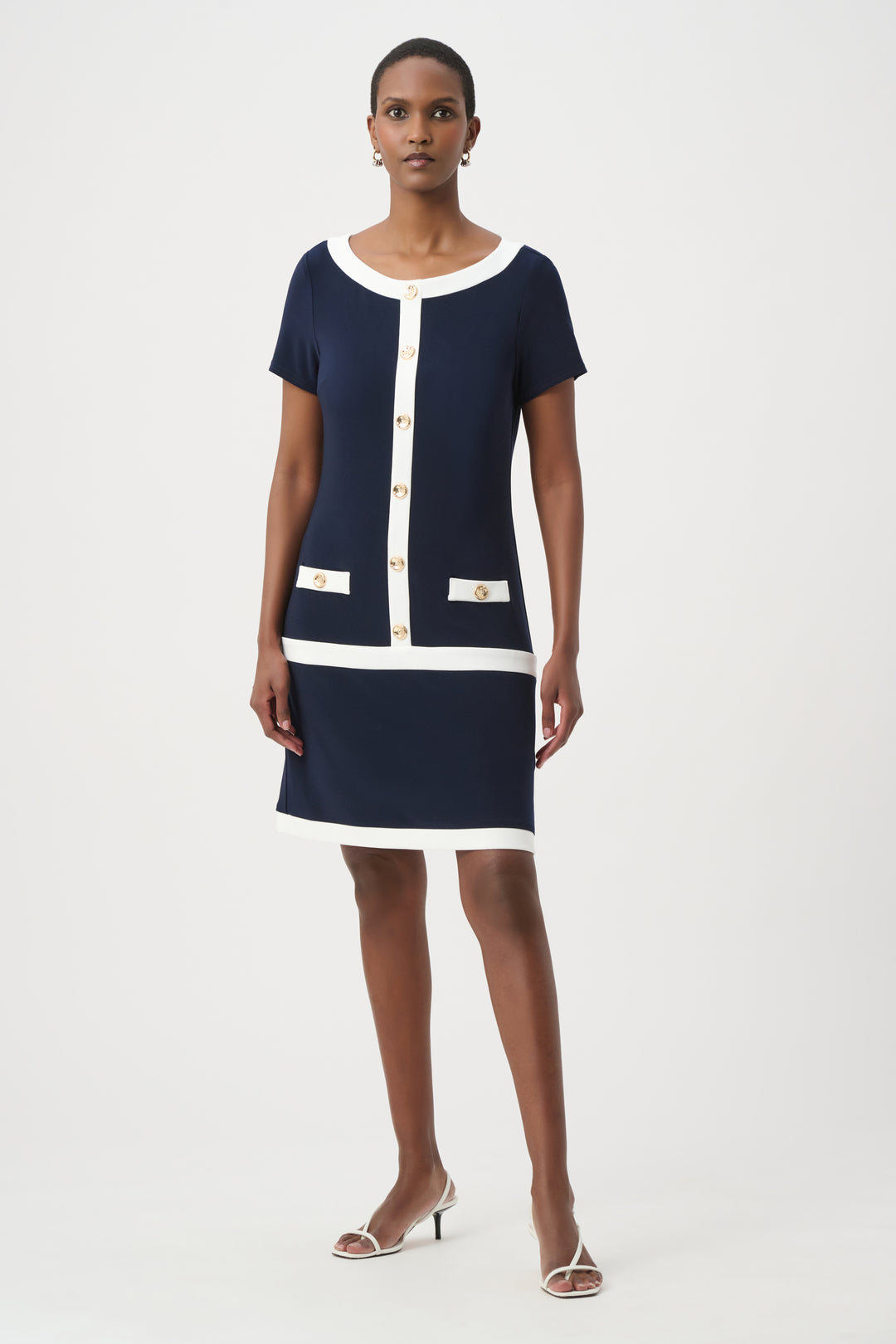 Joseph Ribkoff Silky Knit Color Block Sheath Dress Style 261091